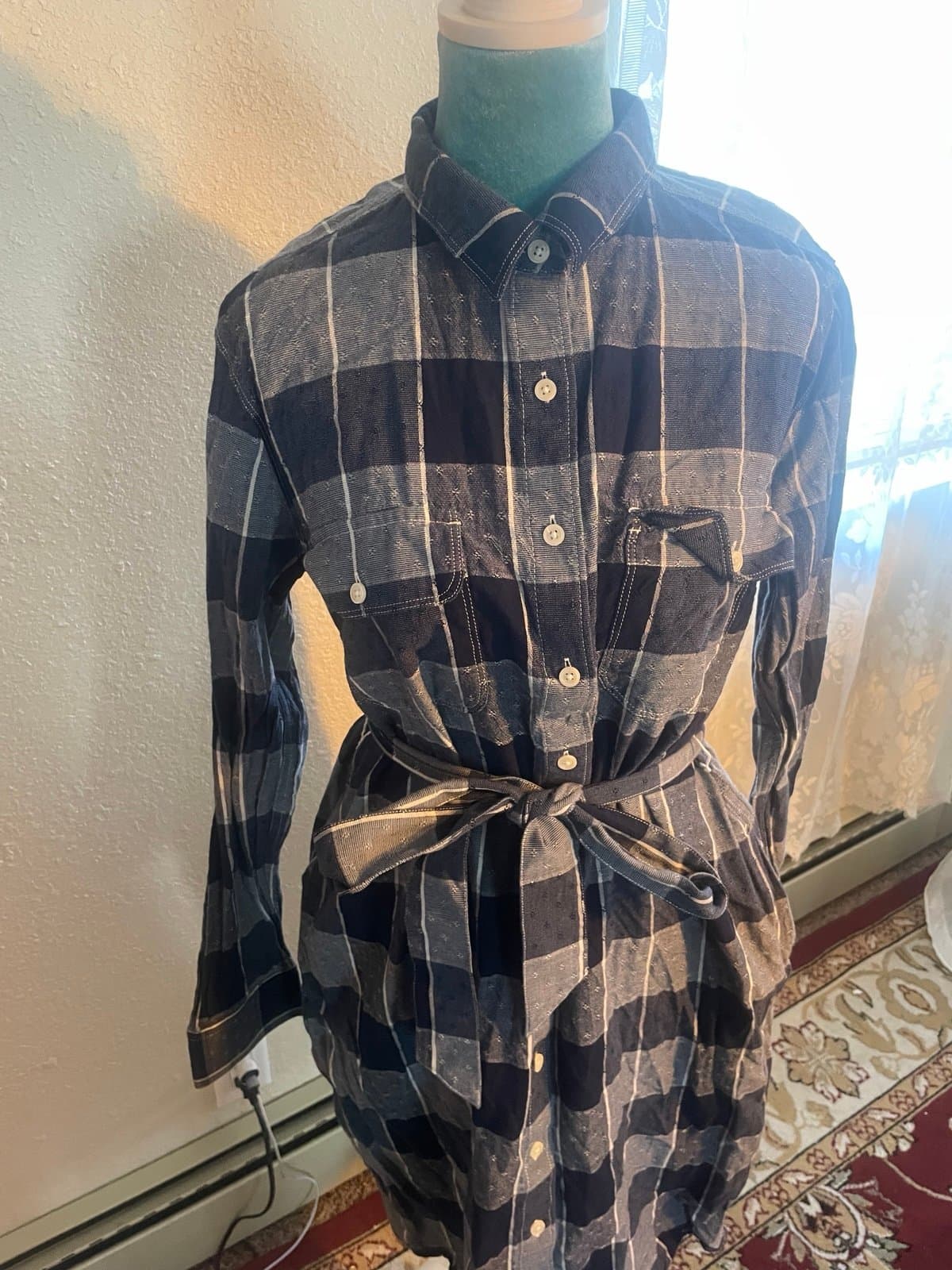 Lands end: blue plaid dress 10 - Thumbnail 2