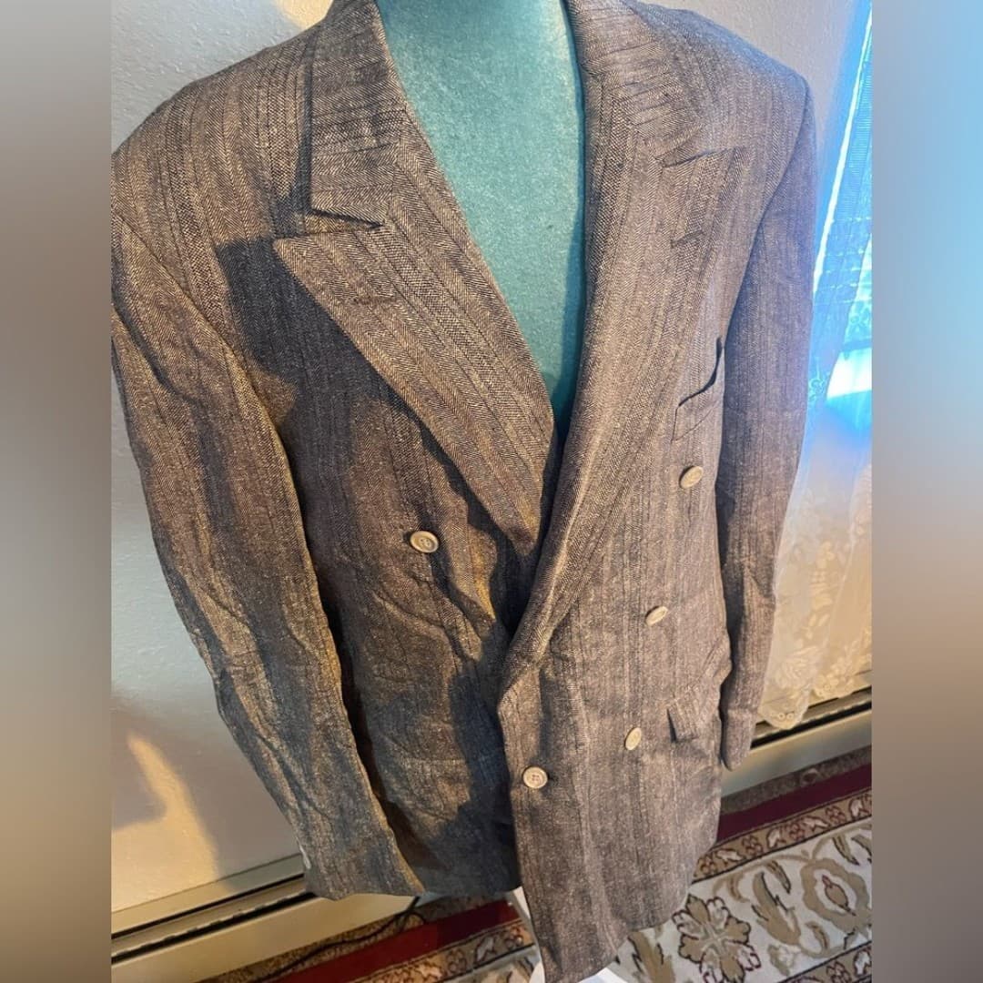 Bowdon: vintage Gray Double-Breasted Blazer - Thumbnail 2