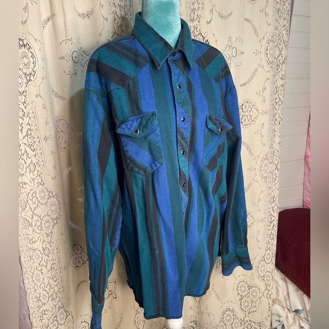 Wrangler: vintage striped button down - Thumbnail 2