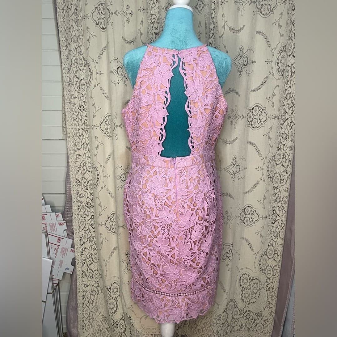 Adelyn rea: pink floral overlay dress - Thumbnail 4