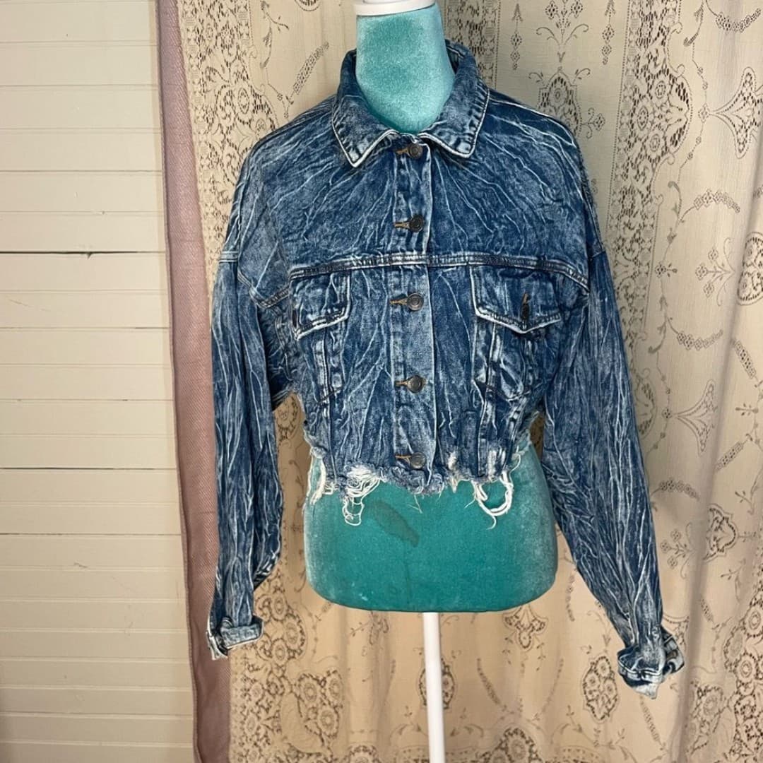 Signature 8: distressed acid washed denim jacket