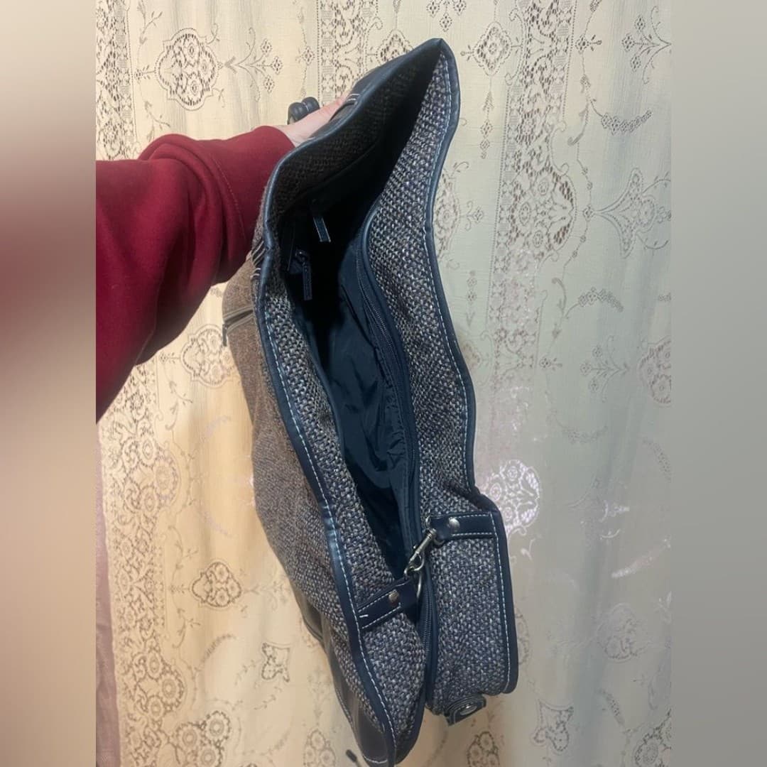 Jordache: vintage tweed and faux leather wardrobe bag - Thumbnail 5