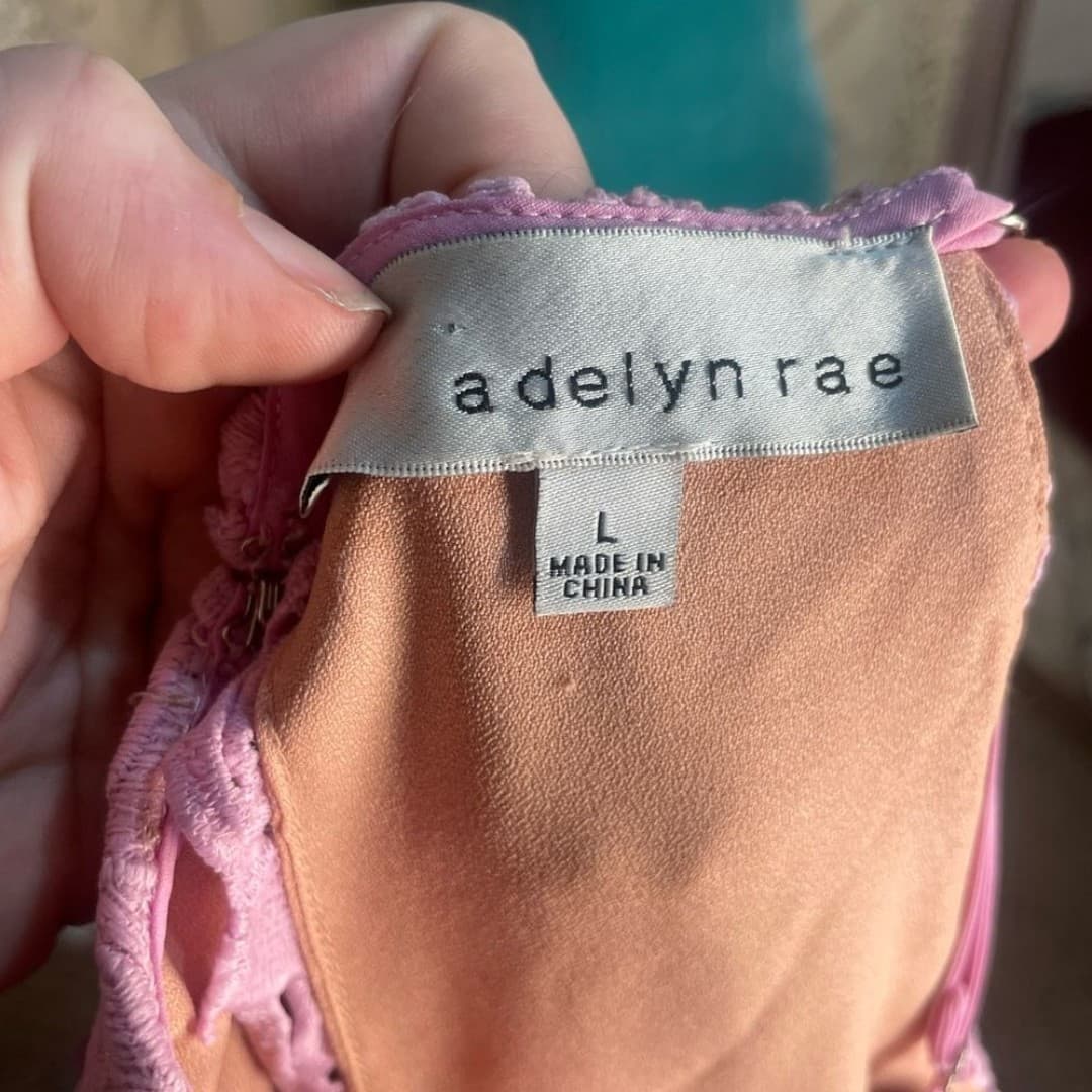 Adelyn rea: pink floral overlay dress - Thumbnail 6