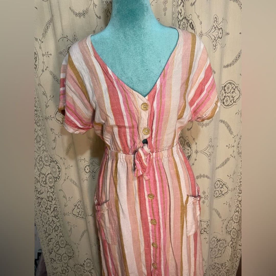 Lush: striped midi dress - Thumbnail 3