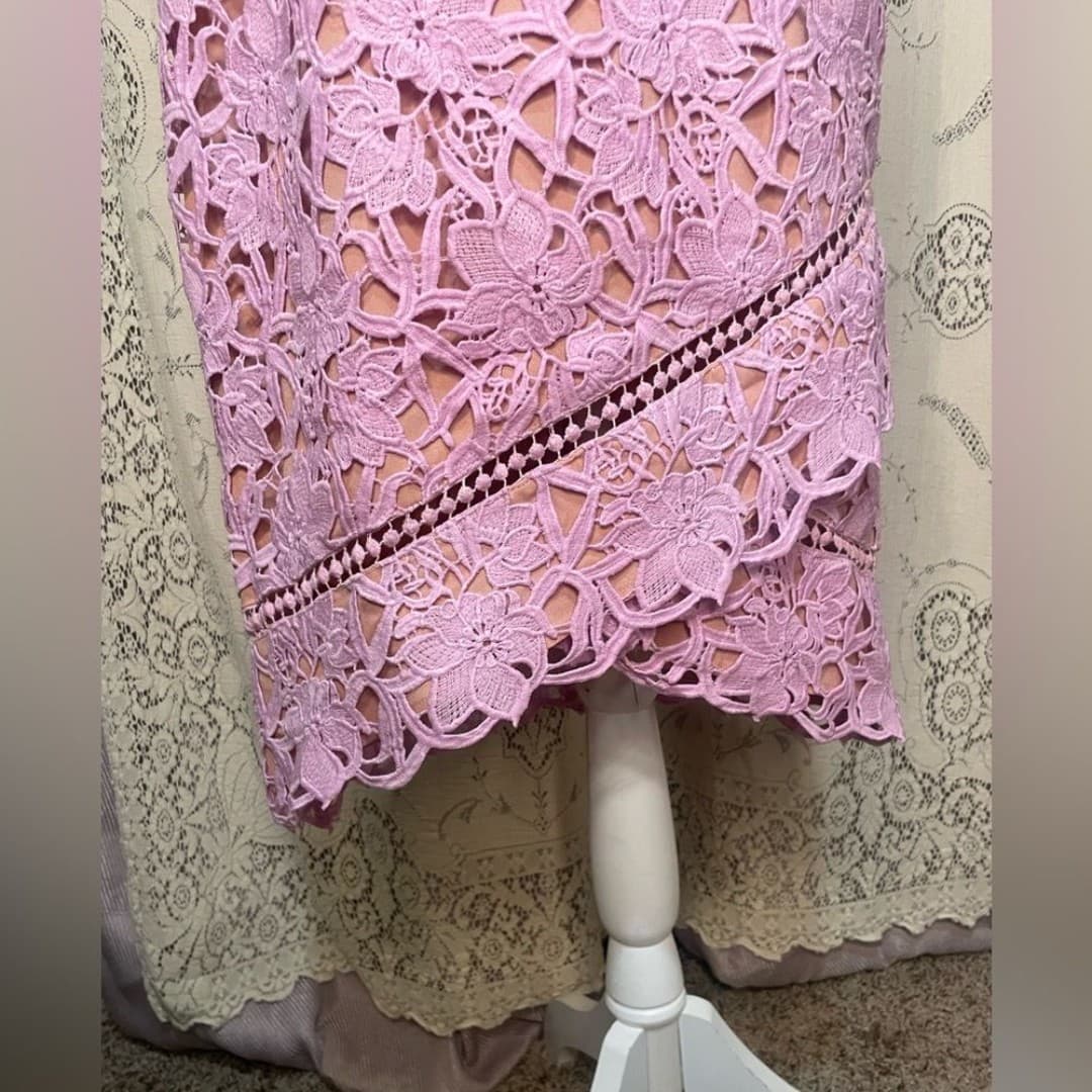 Adelyn rea: pink floral overlay dress - Thumbnail 3