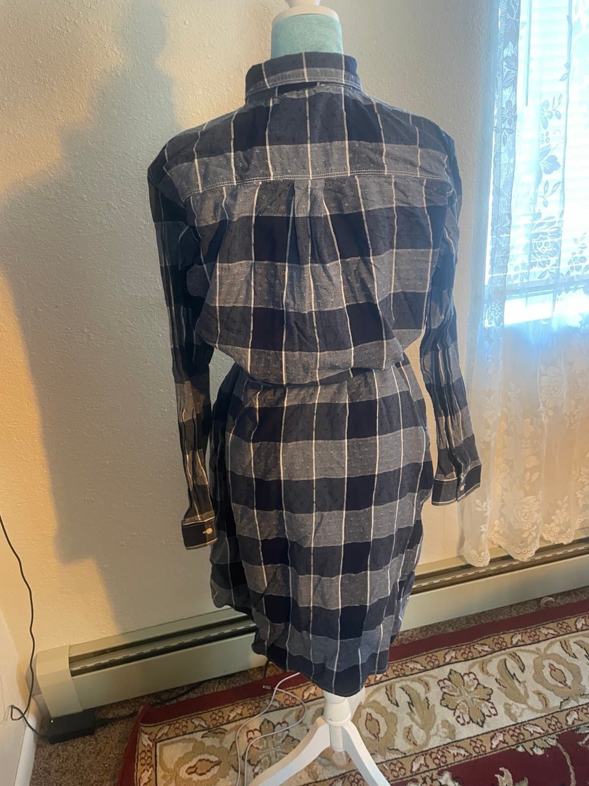 Lands end: blue plaid dress 10 - Thumbnail 4