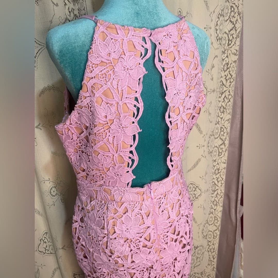 Adelyn rea: pink floral overlay dress - Thumbnail 5