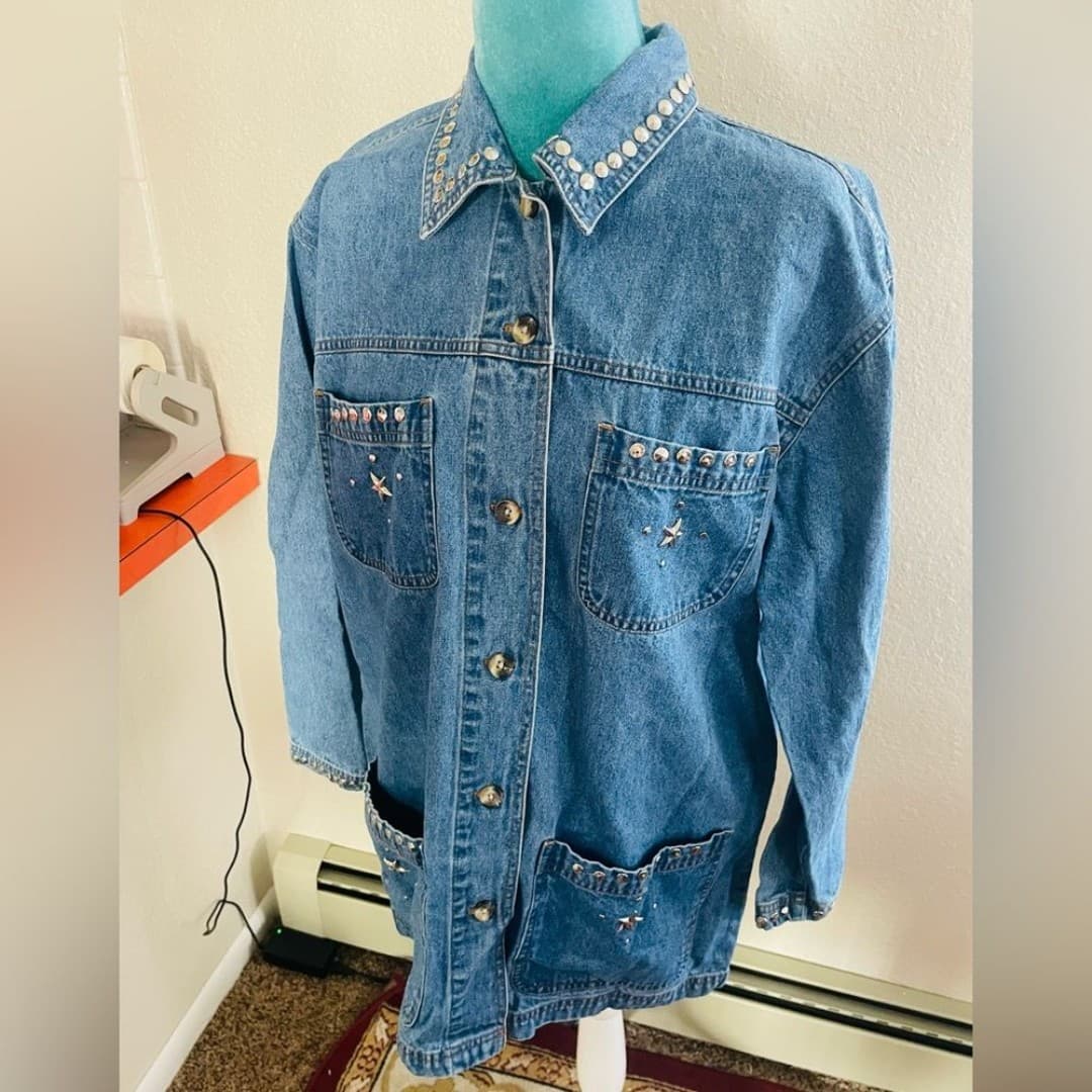 Cabin creek: vintage star studded denim jacket 8 - Thumbnail 2