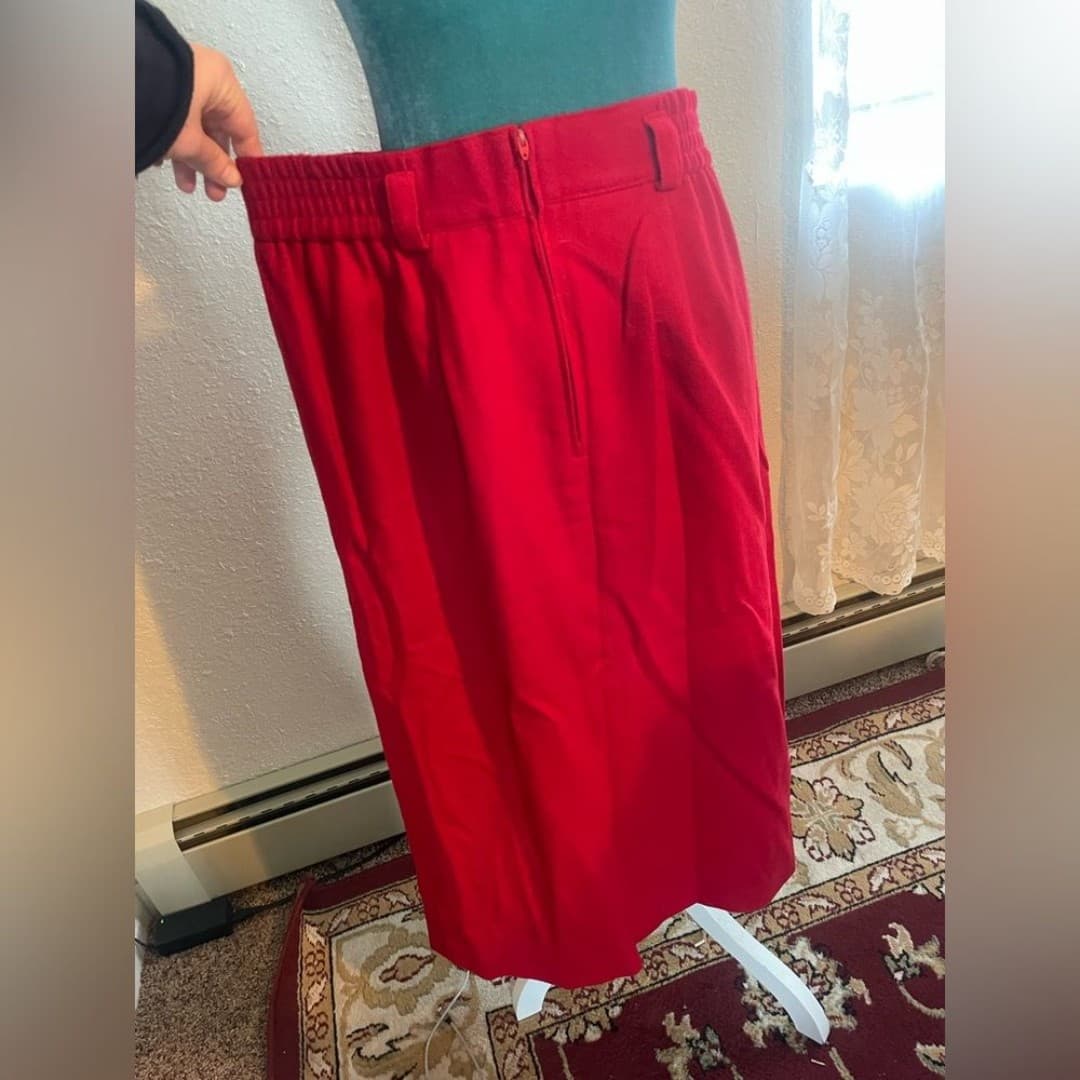 Norton McNaughton: Elegant vintage Red wool skirt 10 - Thumbnail 5