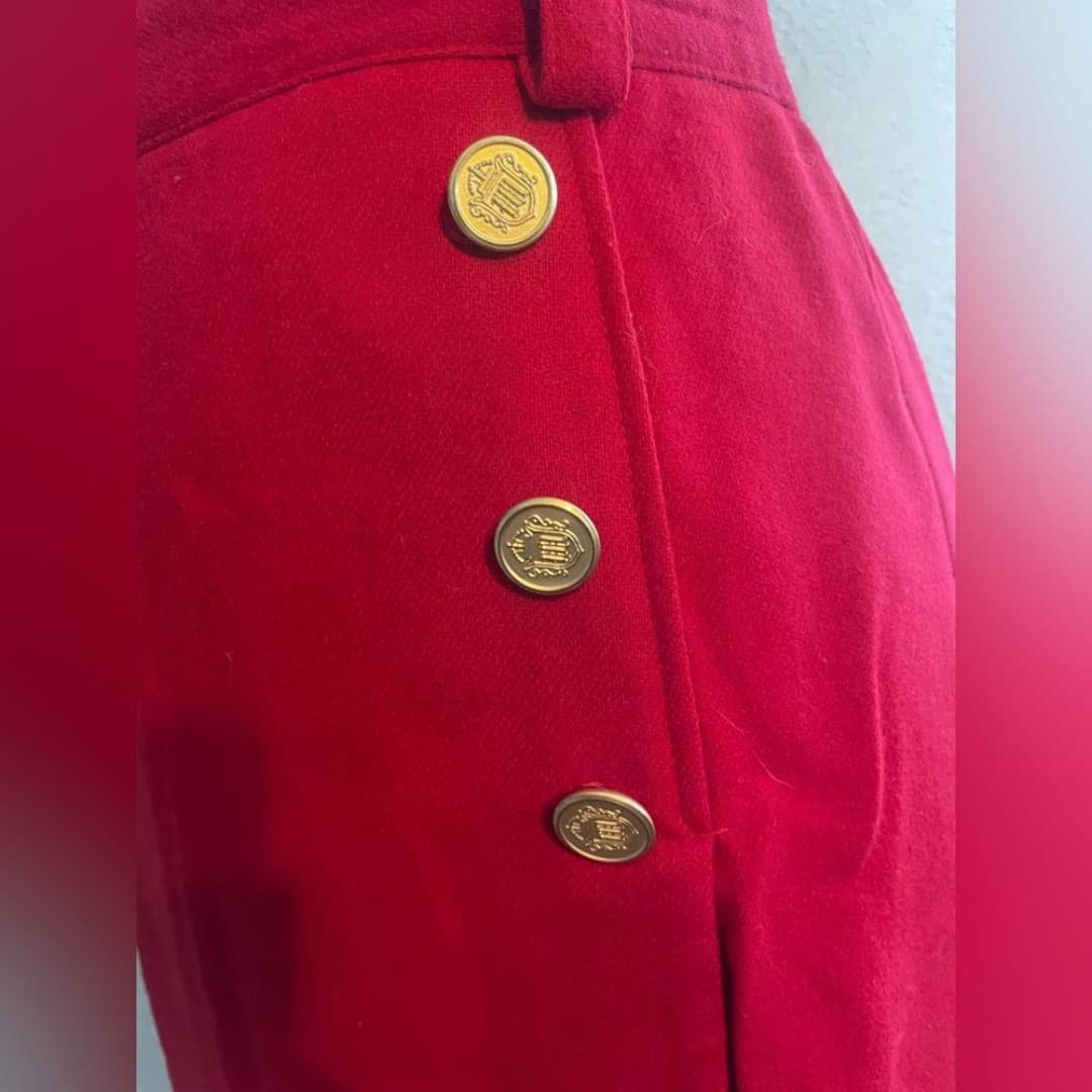 Norton McNaughton: Elegant vintage Red wool skirt 10 - Thumbnail 3