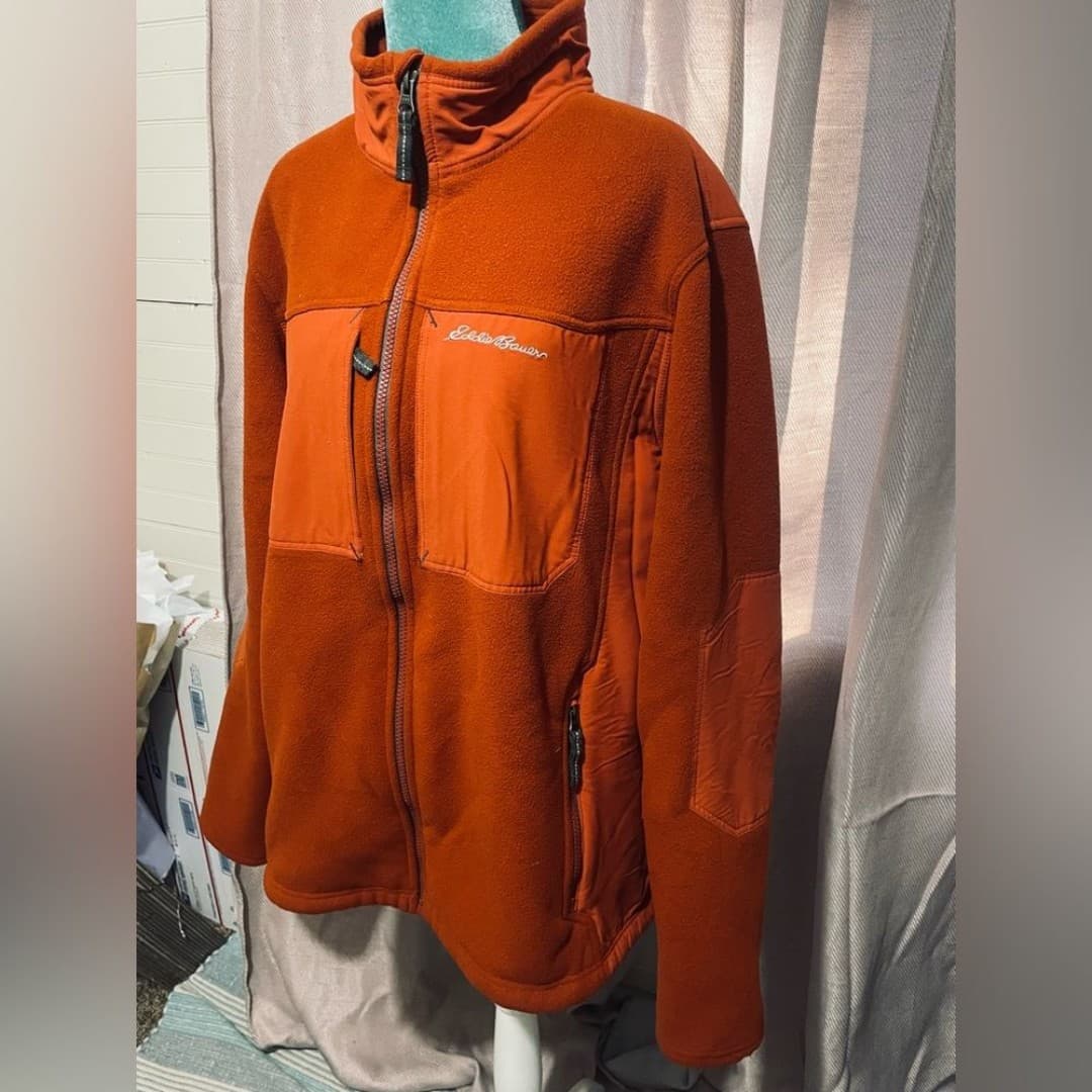 Eddie Bauer: burnt orange fleece - Thumbnail 4