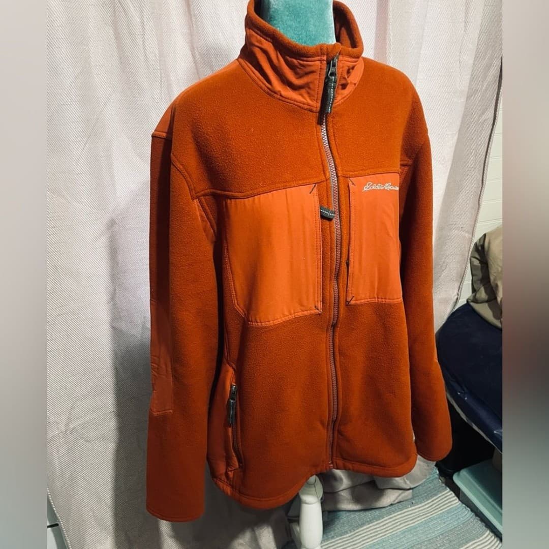 Eddie Bauer: burnt orange fleece - Thumbnail 2