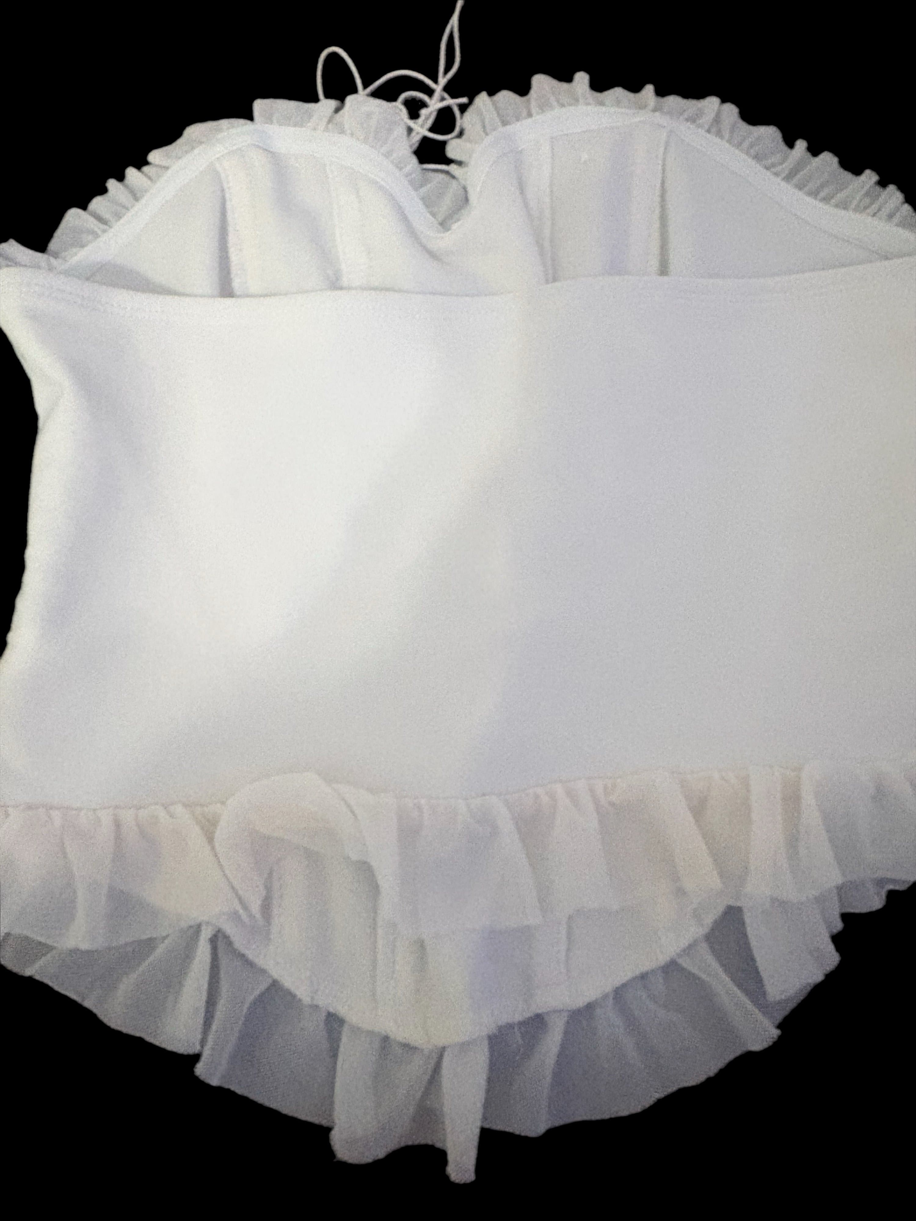 Lace-Up Corset Top with Colorful Butterflies - Thumbnail 3