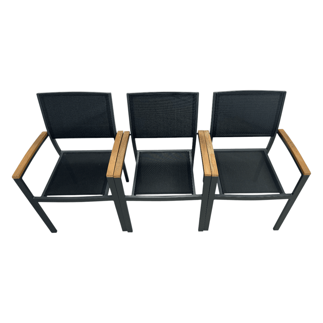 Safavieh Kaelan Stackable Chair - Black/Brown (Set of 6) - Thumbnail 12