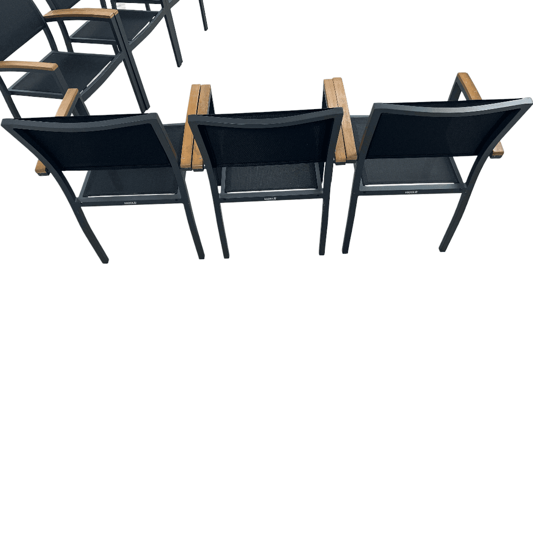 Safavieh Kaelan Stackable Chair - Black/Brown (Set of 6) - Thumbnail 17
