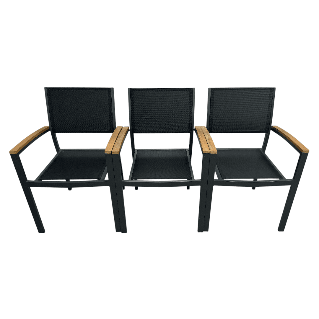 Safavieh Kaelan Stackable Chair - Black/Brown (Set of 6) - Thumbnail 13