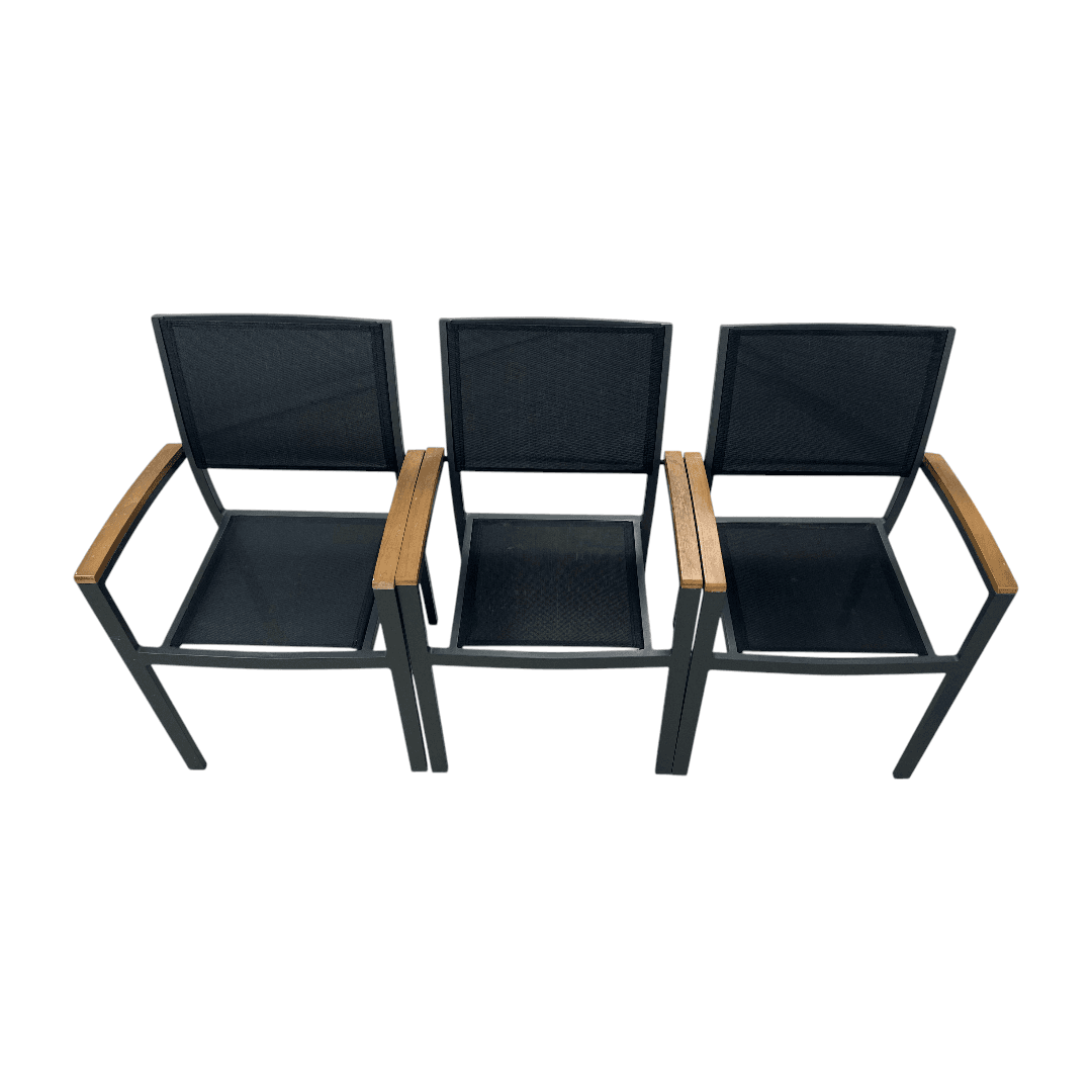 Safavieh Kaelan Stackable Chair - Black/Brown (Set of 6) - Thumbnail 9