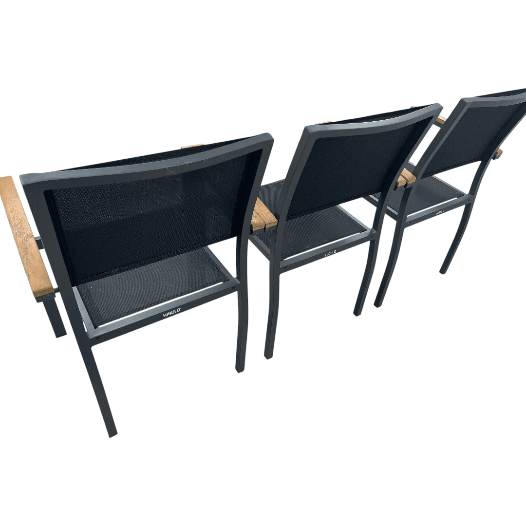 Safavieh Kaelan Stackable Chair - Black/Brown (Set of 6) - Thumbnail 16