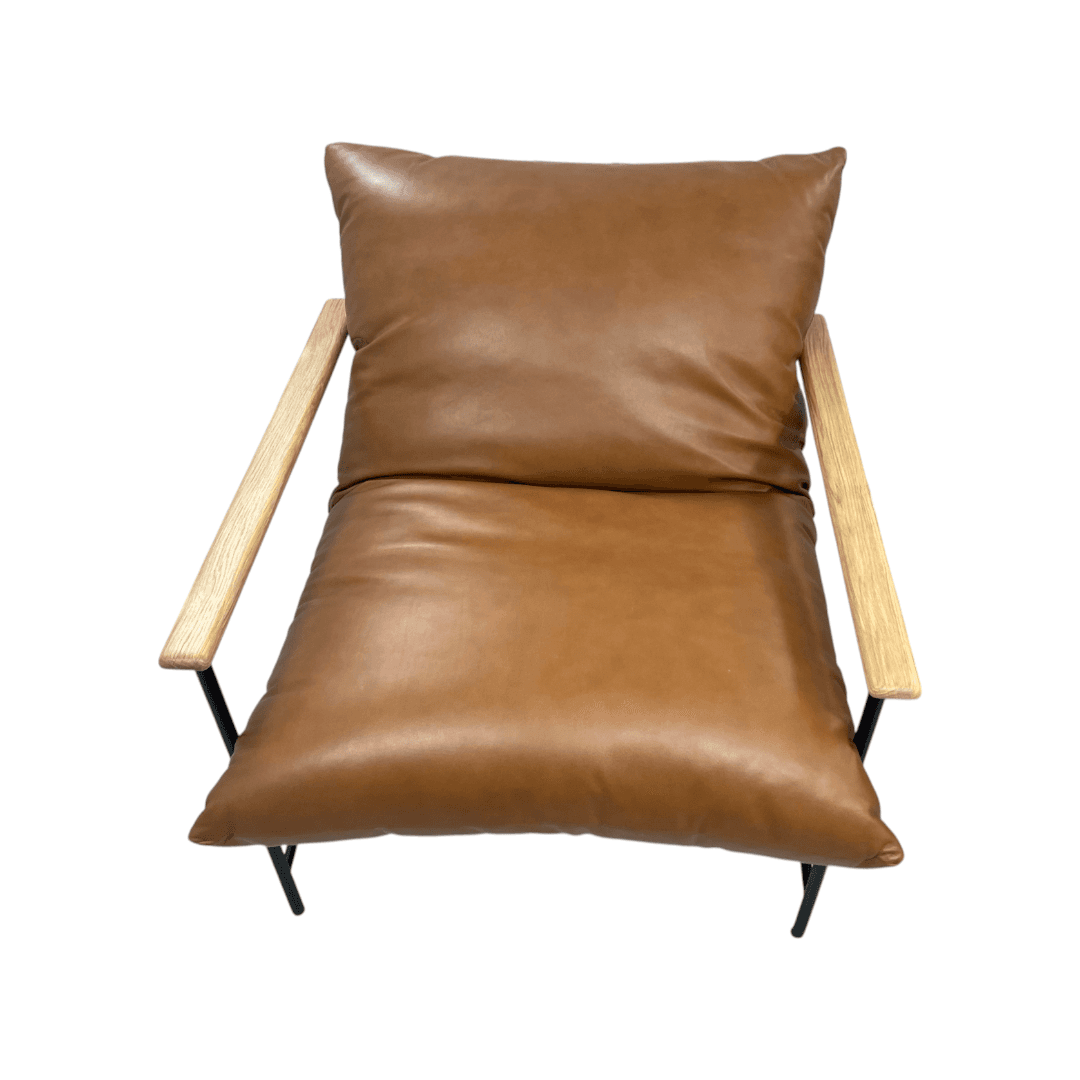 Denver Modern Vail Lounge Chair Set of 2 - Saddle Leather - Thumbnail 14