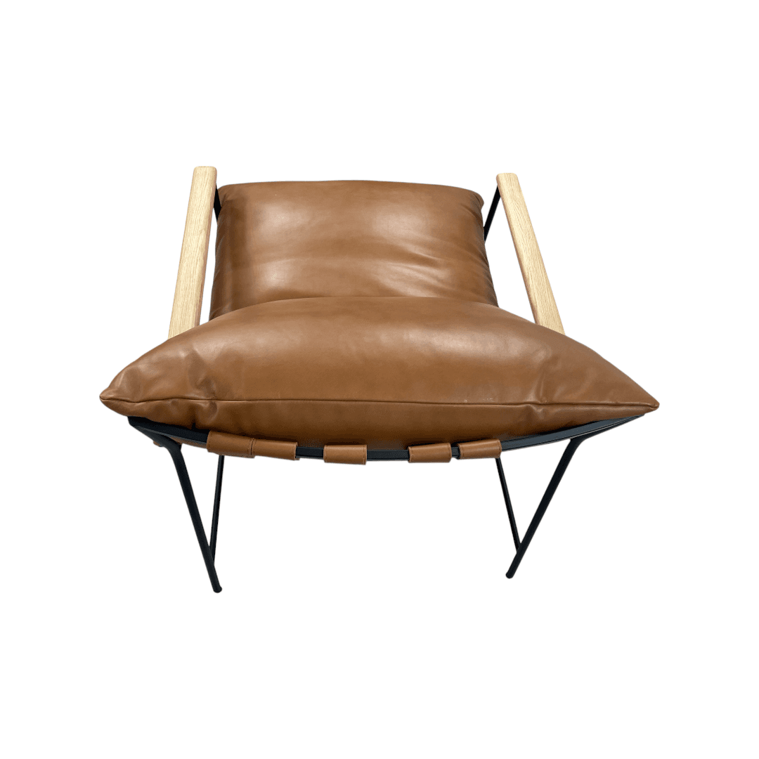 Denver Modern Vail Lounge Chair Set of 2 - Saddle Leather - Thumbnail 16