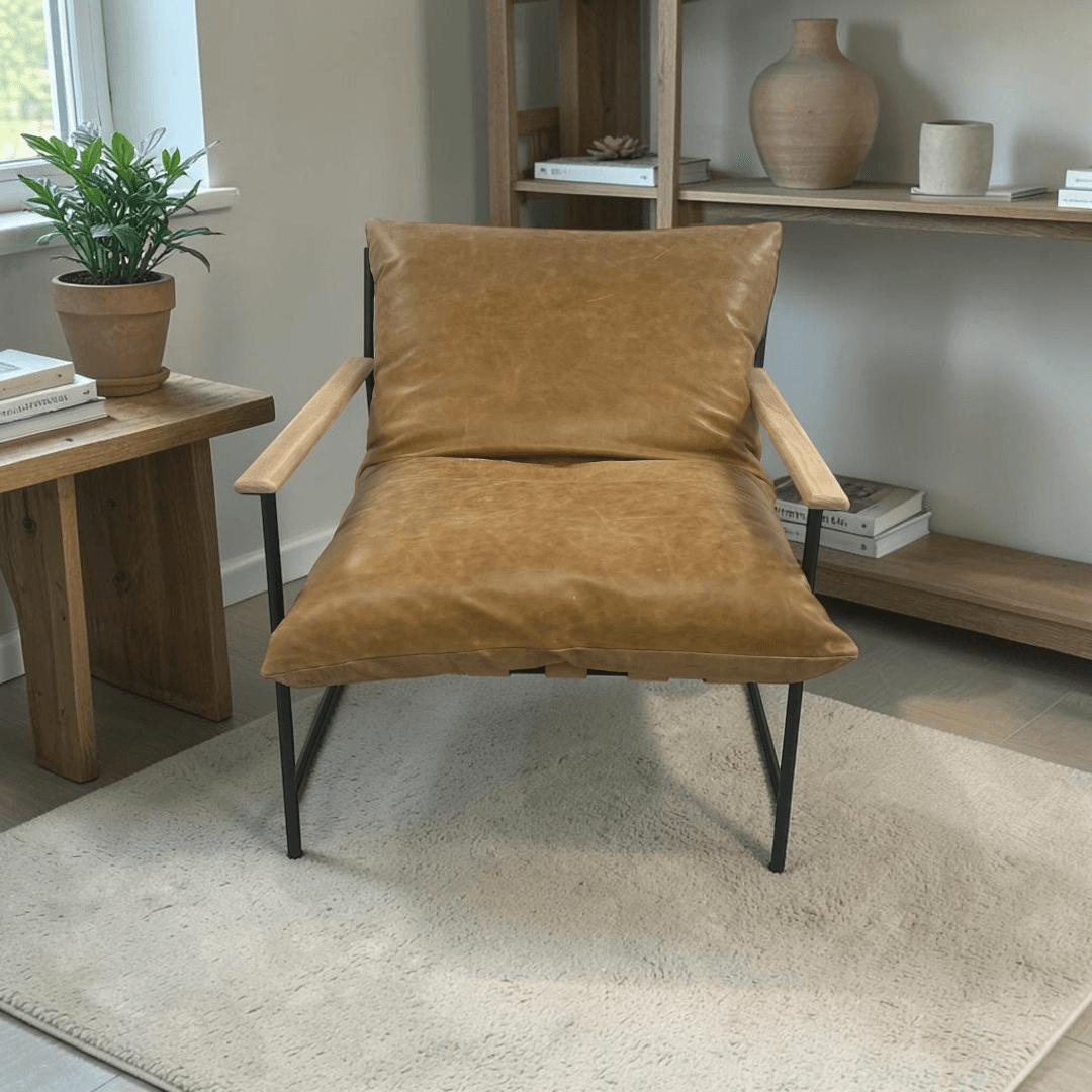 Denver Modern Vail Lounge Chair - Sunflower Leather - Image 1