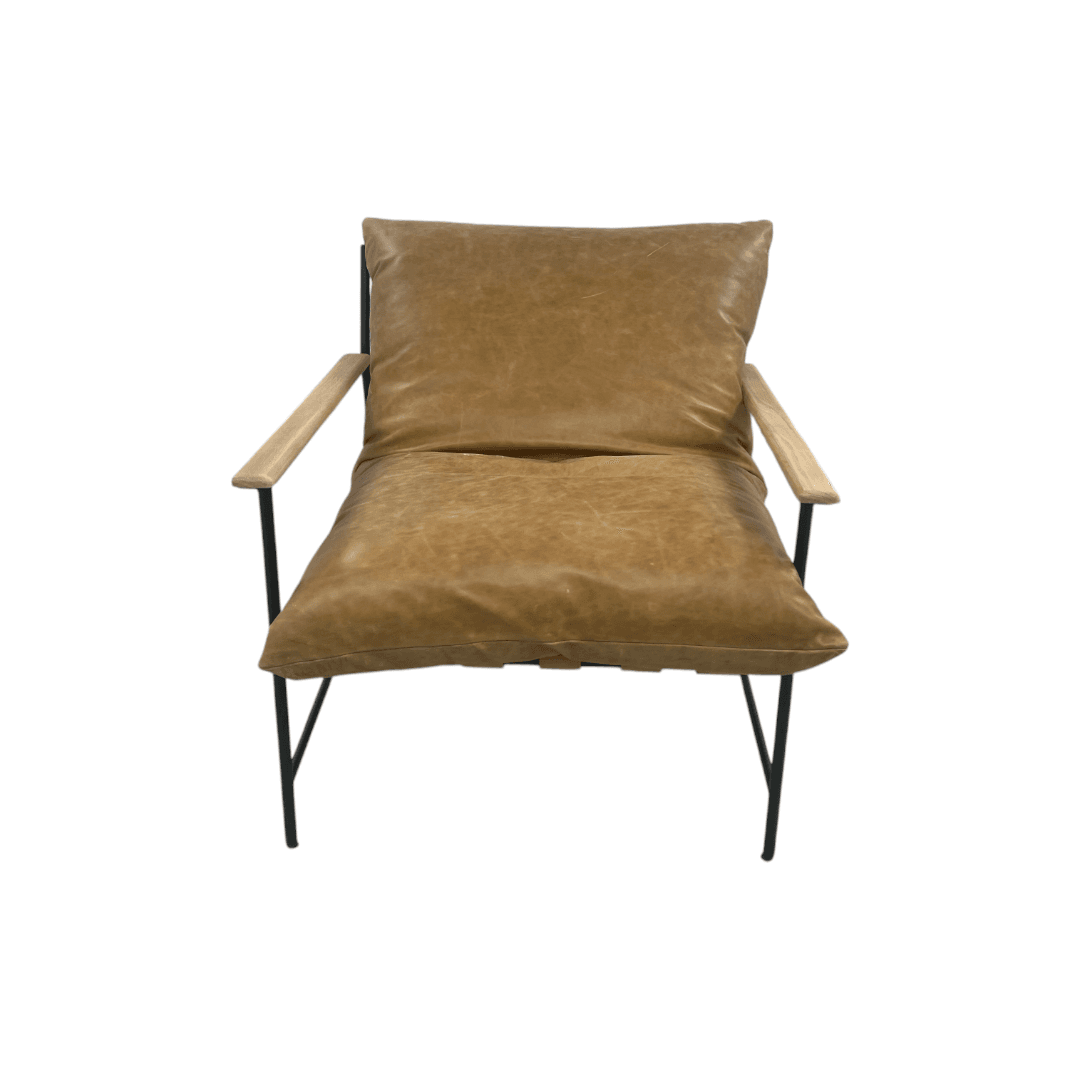Denver Modern Vail Lounge Chair - Sunflower Leather - Thumbnail 2
