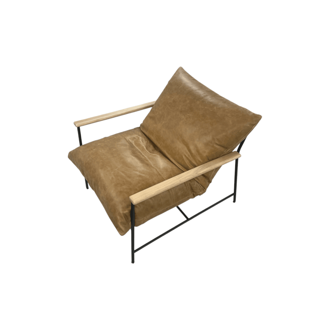 Denver Modern Vail Lounge Chair - Sunflower Leather - Thumbnail 4