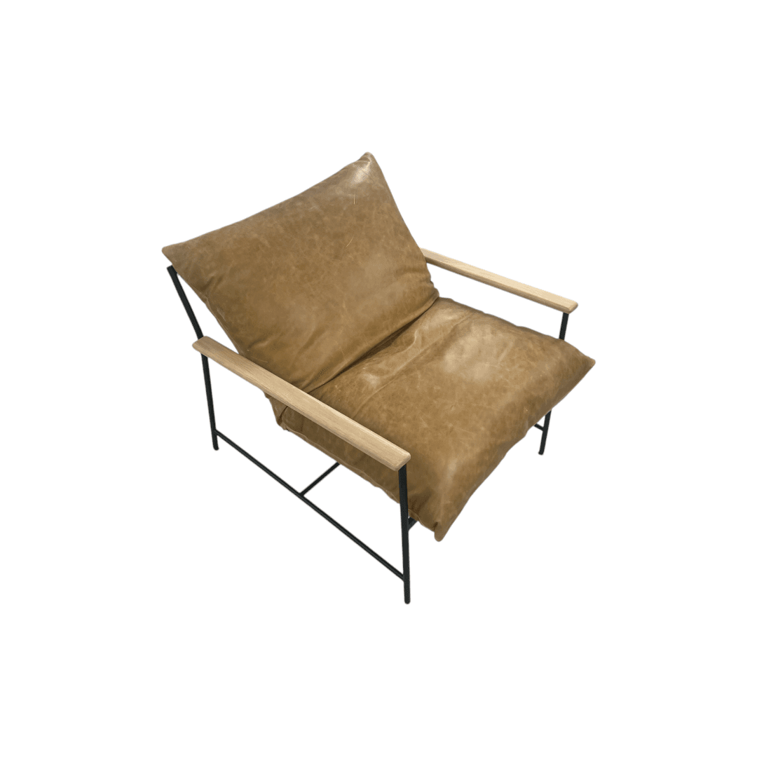 Denver Modern Vail Lounge Chair - Sunflower Leather - Thumbnail 6