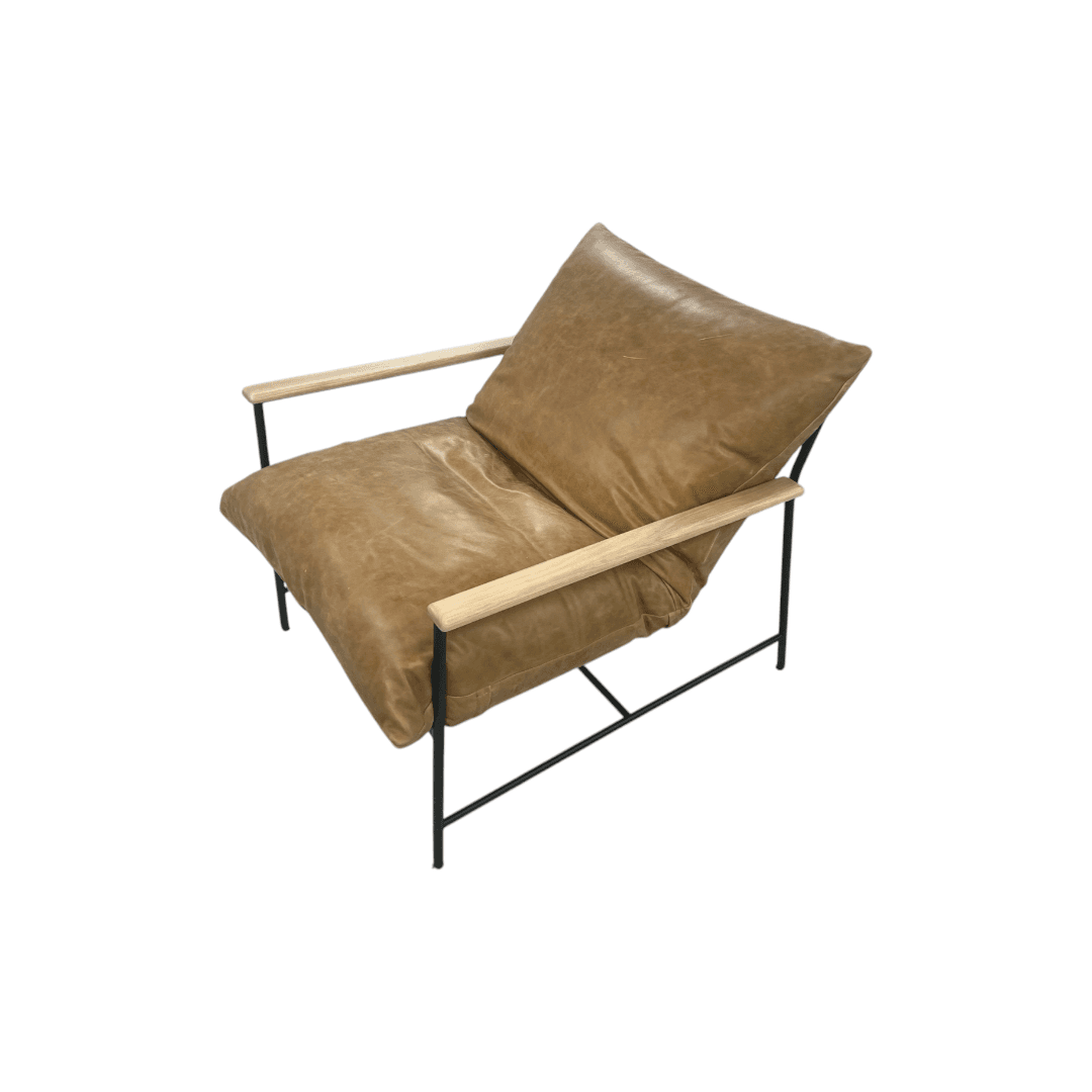 Denver Modern Vail Lounge Chair - Sunflower Leather - Thumbnail 3