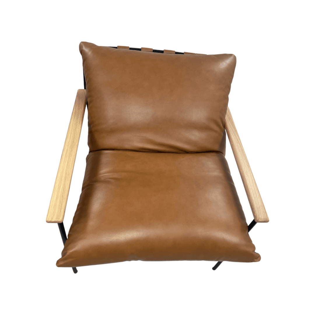 Denver Modern Vail Lounge Chair Set of 2 - Saddle Leather - Thumbnail 15