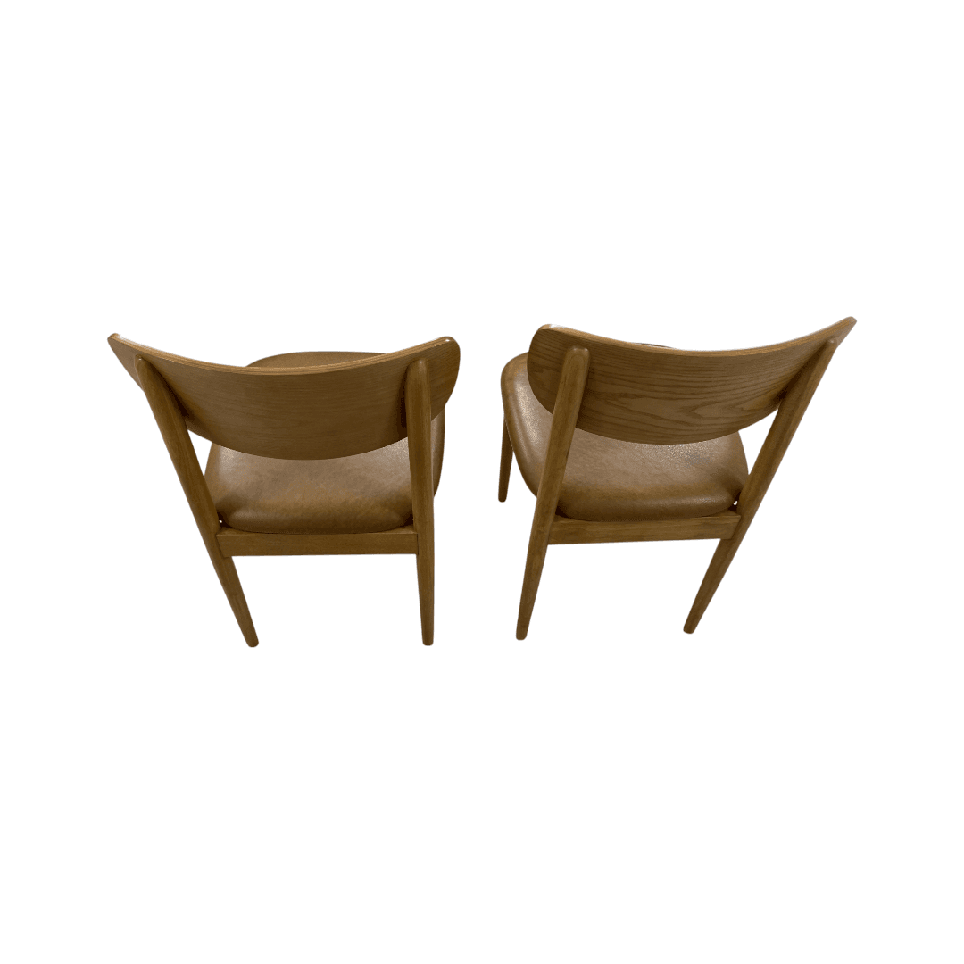Burrow Haiku Dining Chairs - Camel Leather/Oak (Set of 2) - Thumbnail 12