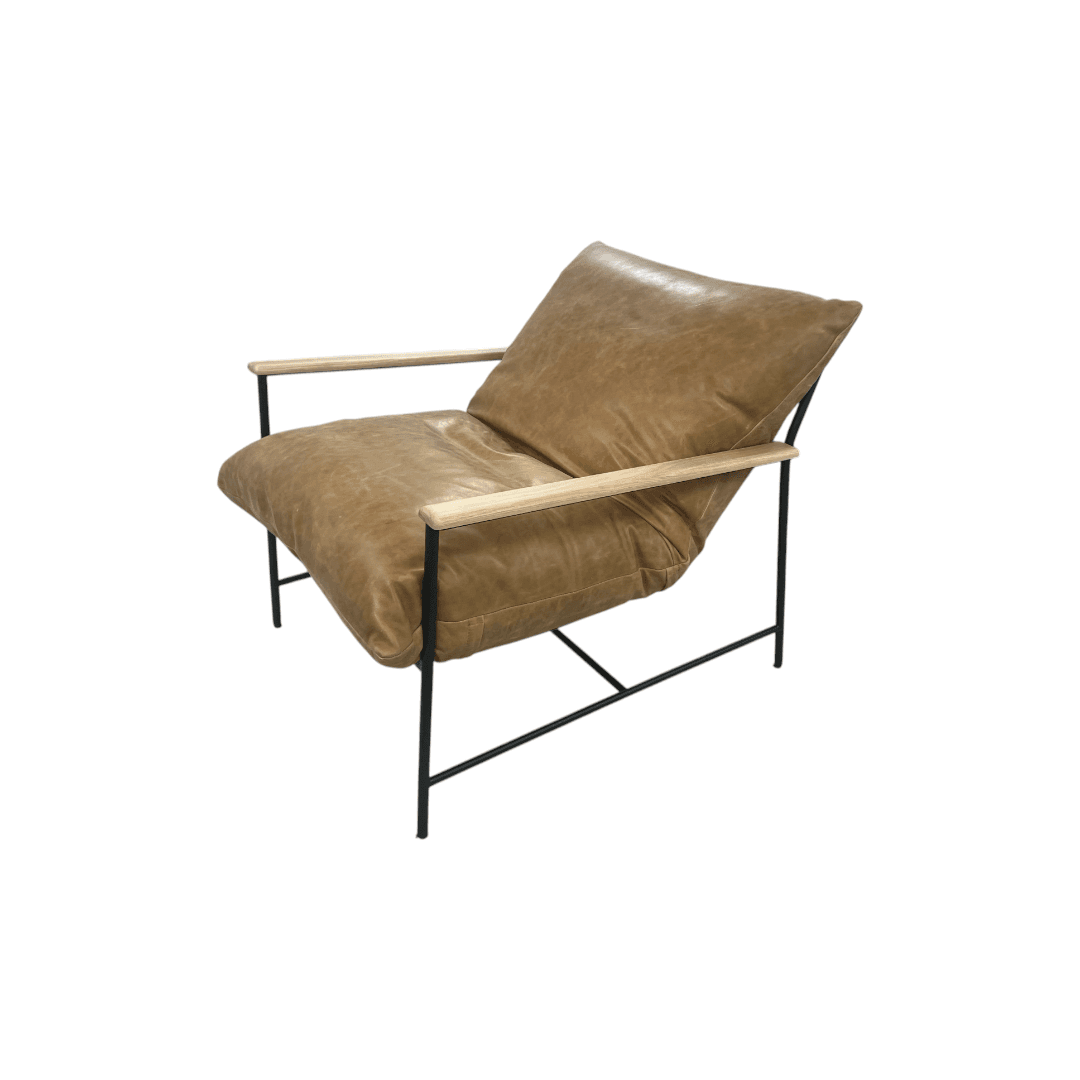 Denver Modern Vail Lounge Chair - Sunflower Leather - Thumbnail 5