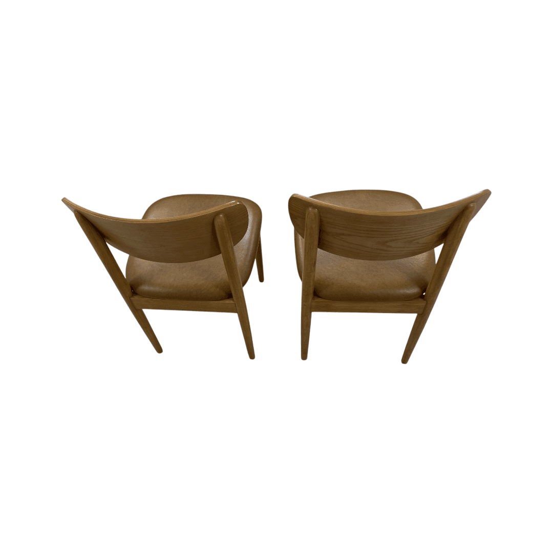 Burrow Haiku Dining Chairs - Camel Leather/Oak (Set of 2) - Thumbnail 11