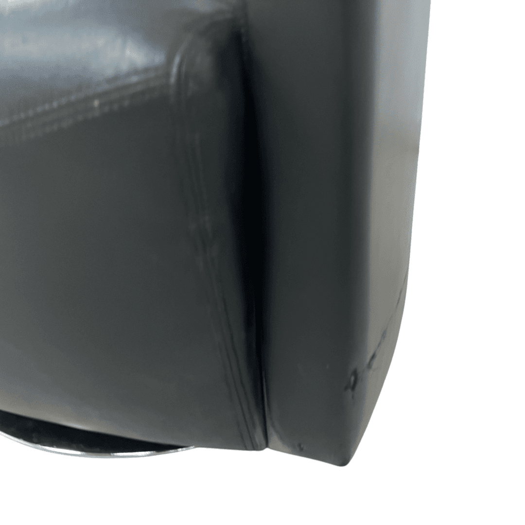 Modern Swivel Rocker Accent Chair Armchair Round Swivel Barrel Chair, 360° Rotating and Glide Back and Forth, Black PU Leather Set of 2 - Thumbnail 21