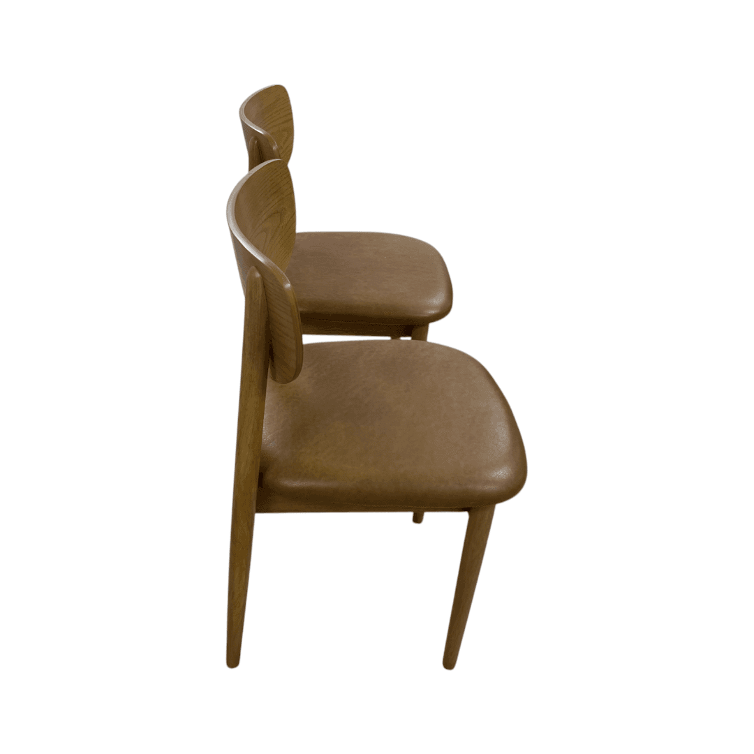 Burrow Haiku Dining Chairs - Camel Leather/Oak (Set of 2) - Thumbnail 10