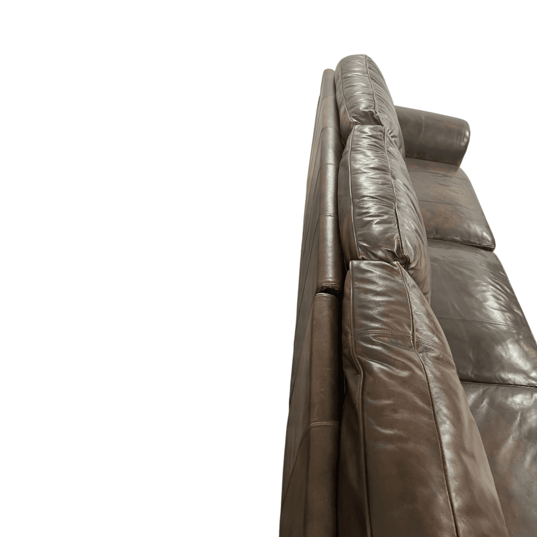 Raymour & Flanigan Dark Brown Leather Sectional Couch - Thumbnail 27