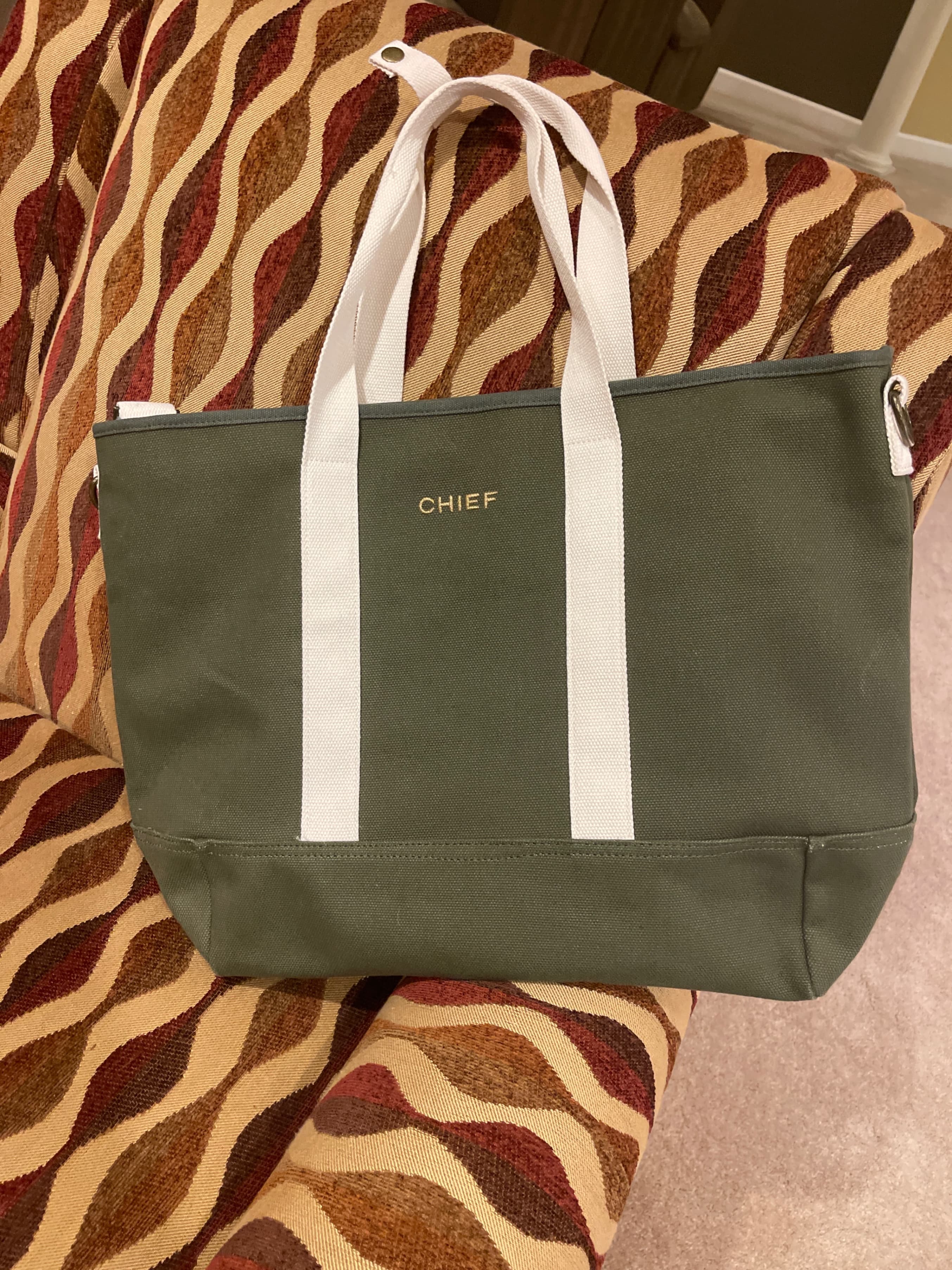 Embroidered Canvas Tote Bag - Image 1