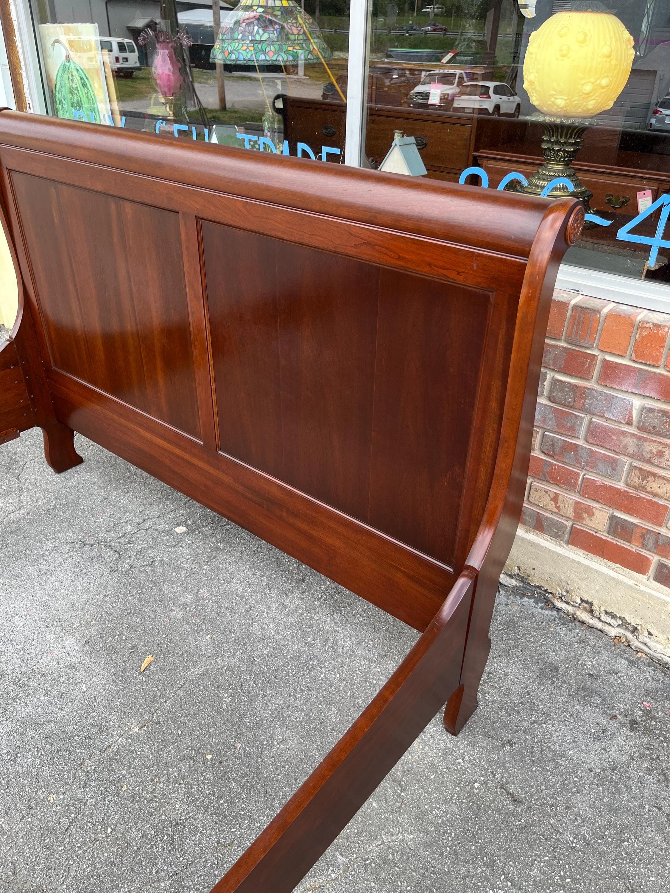 Vintage Pennsylvania House Solid Cherry Queen Sleigh Bed - Thumbnail 5