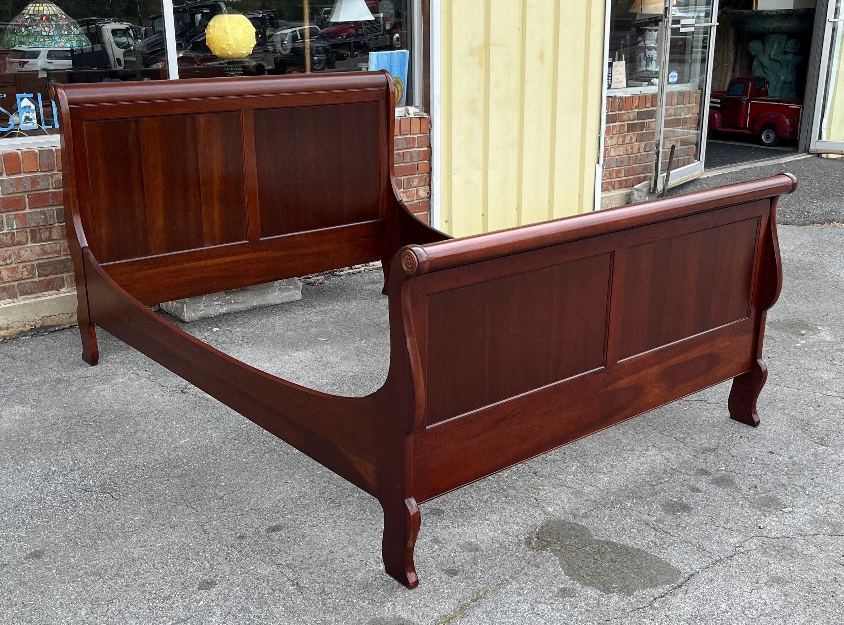 Vintage Pennsylvania House Solid Cherry Queen Sleigh Bed - Thumbnail 9