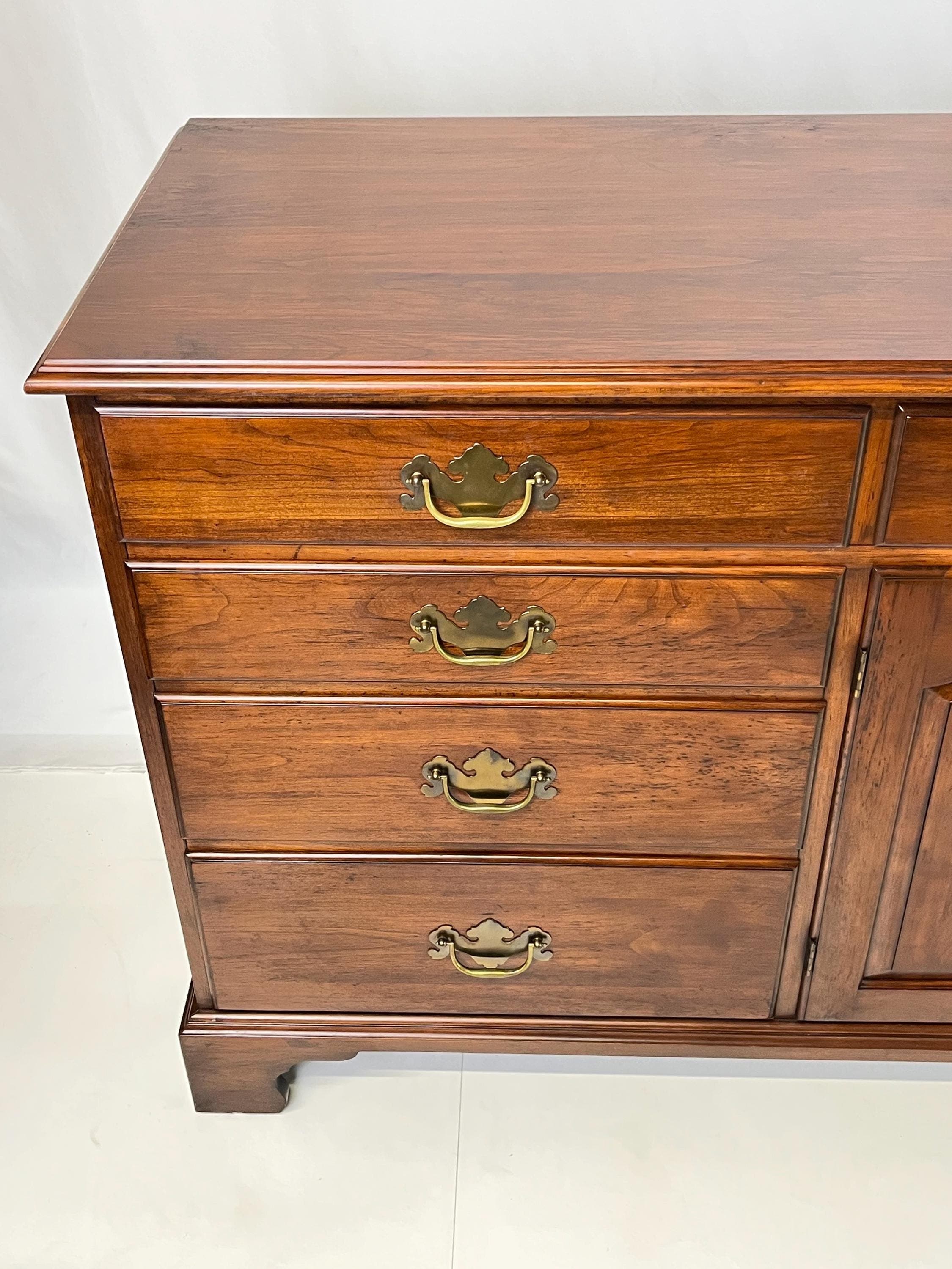 Henkel Harris Virginia Galleries Solid Wild Black Cherry Triple Dresser - Thumbnail 11