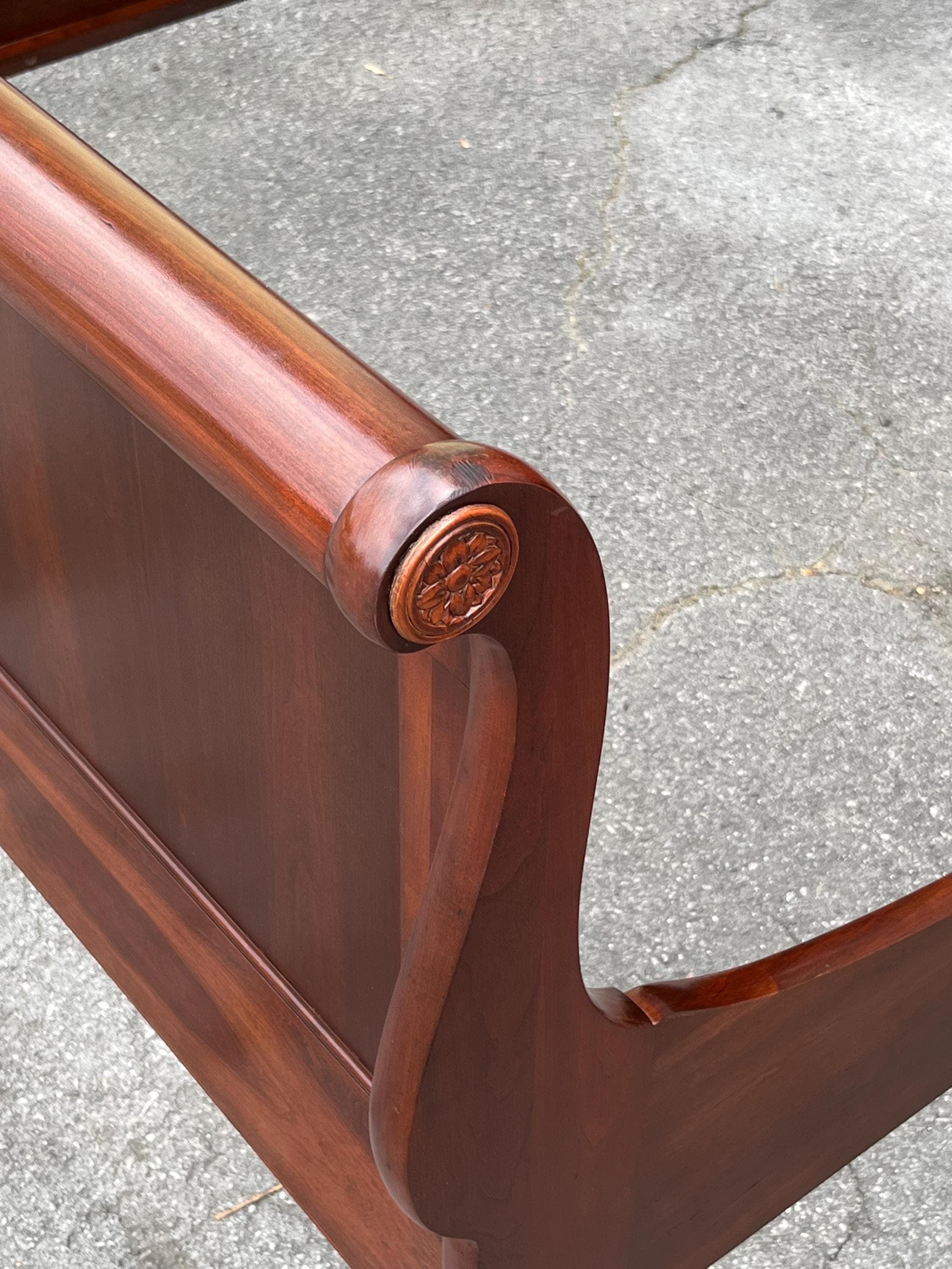 Vintage Pennsylvania House Solid Cherry Queen Sleigh Bed - Thumbnail 12