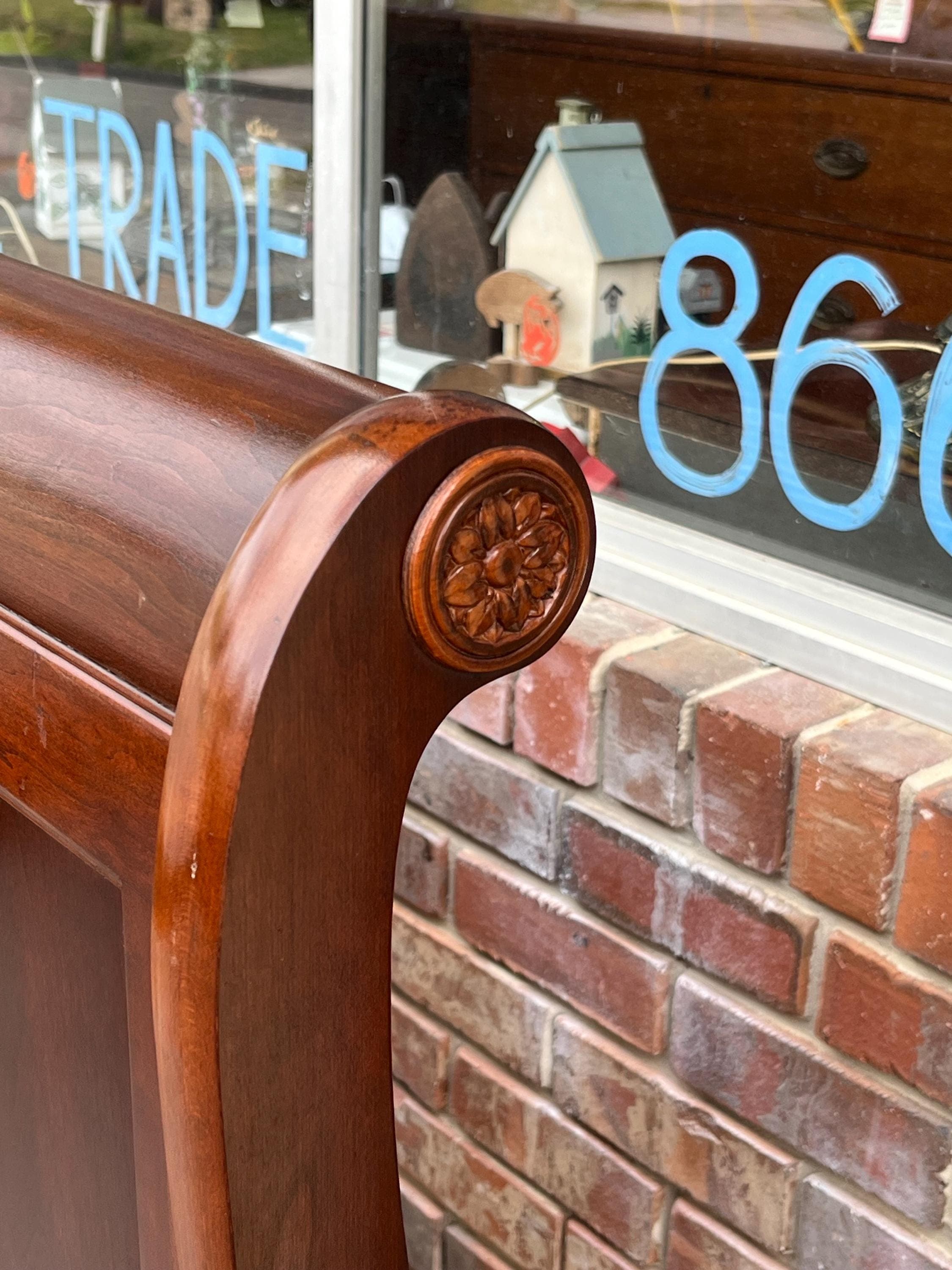 Vintage Pennsylvania House Solid Cherry Queen Sleigh Bed - Thumbnail 6