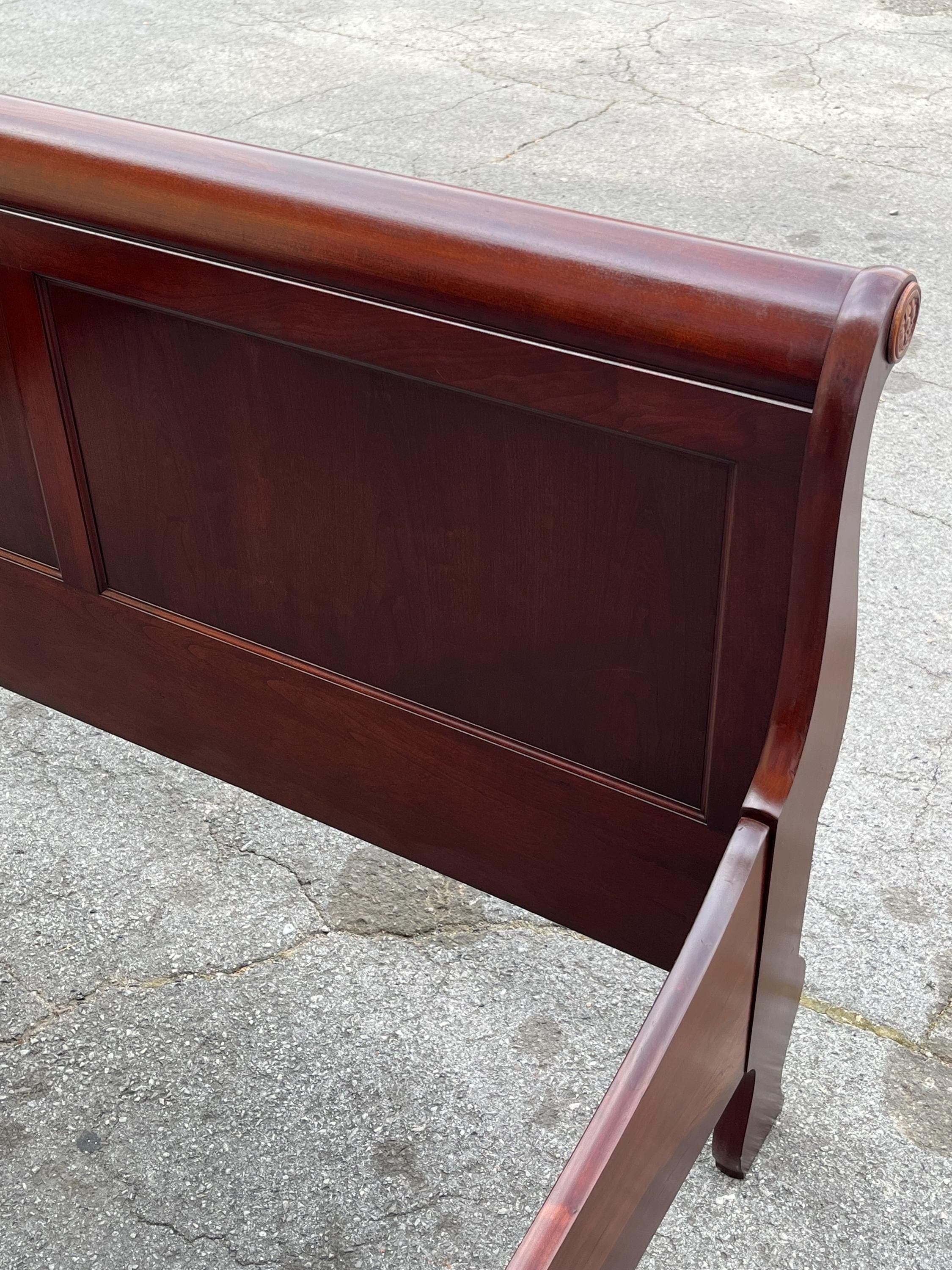 Vintage Pennsylvania House Solid Cherry Queen Sleigh Bed - Thumbnail 15