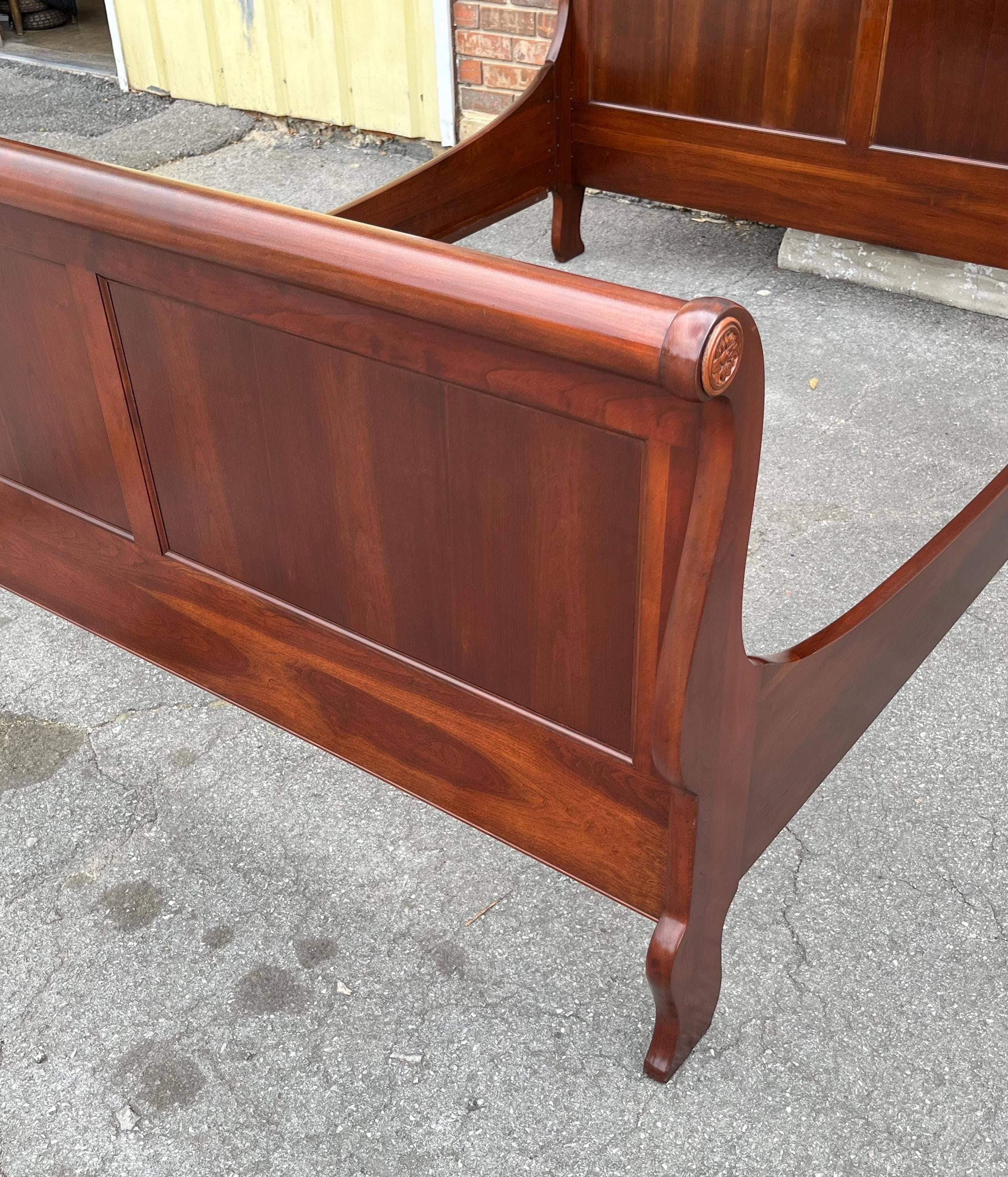 Vintage Pennsylvania House Solid Cherry Queen Sleigh Bed - Thumbnail 14