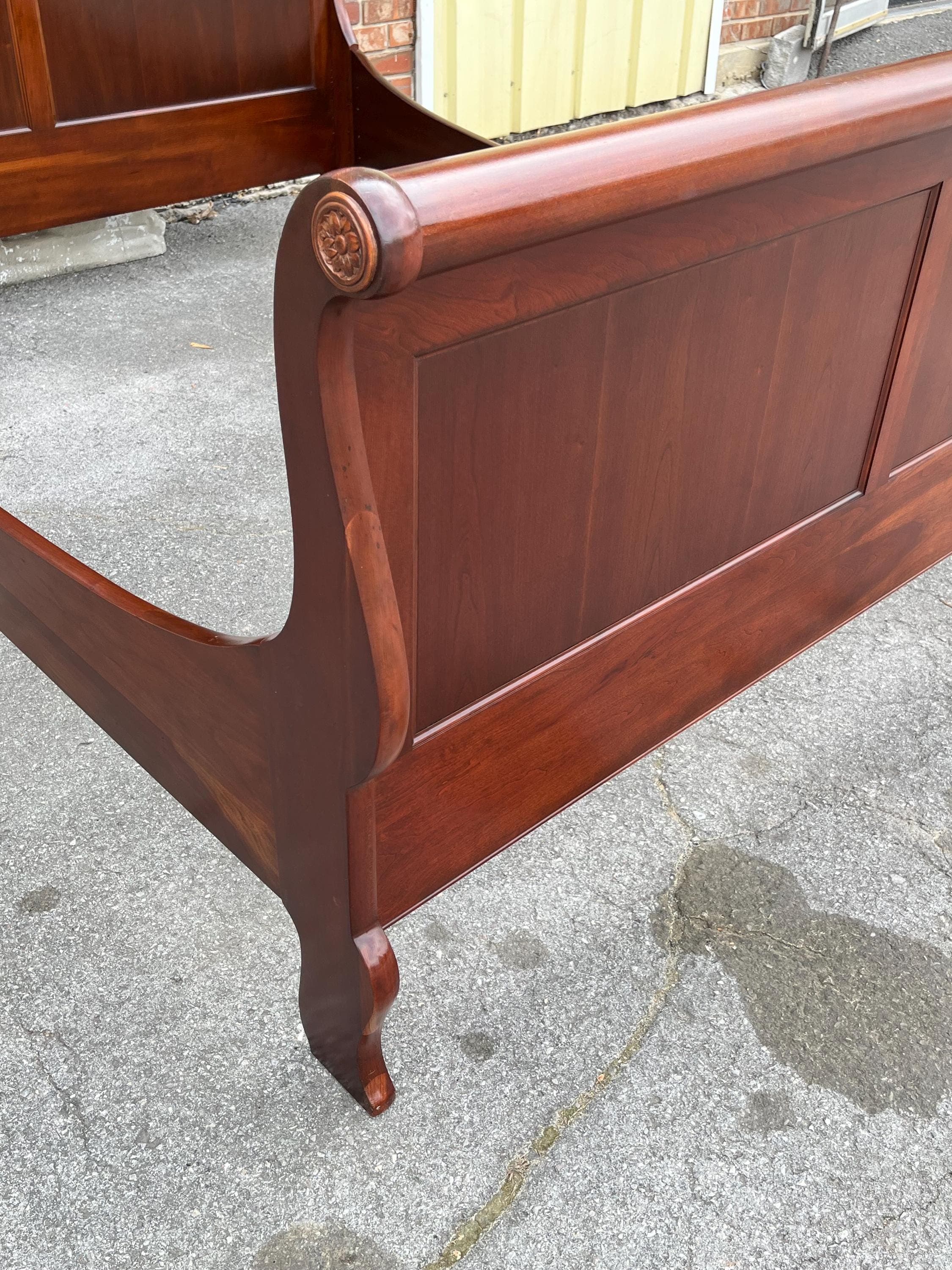 Vintage Pennsylvania House Solid Cherry Queen Sleigh Bed - Thumbnail 13
