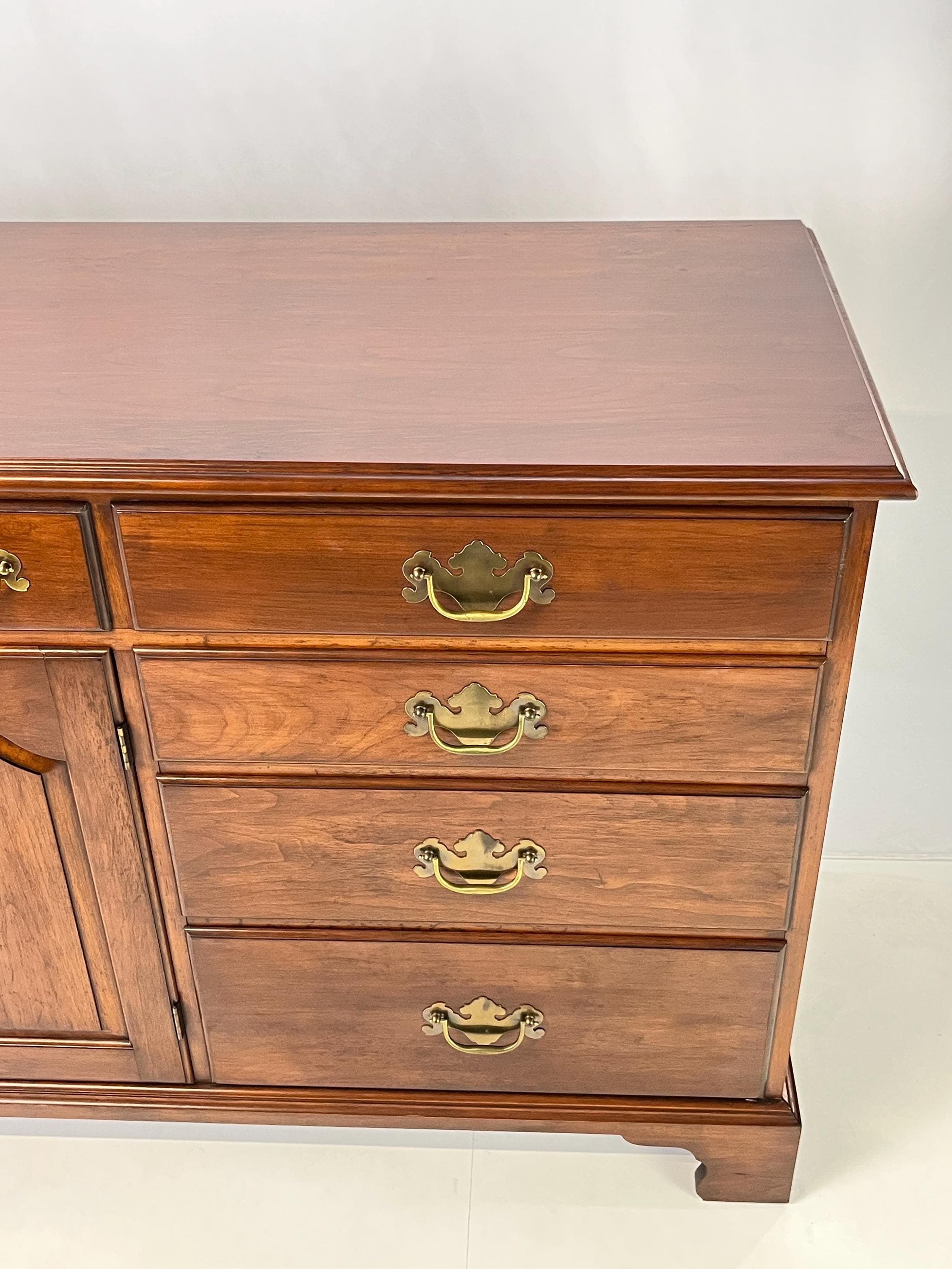 Henkel Harris Virginia Galleries Solid Wild Black Cherry Triple Dresser - Thumbnail 13