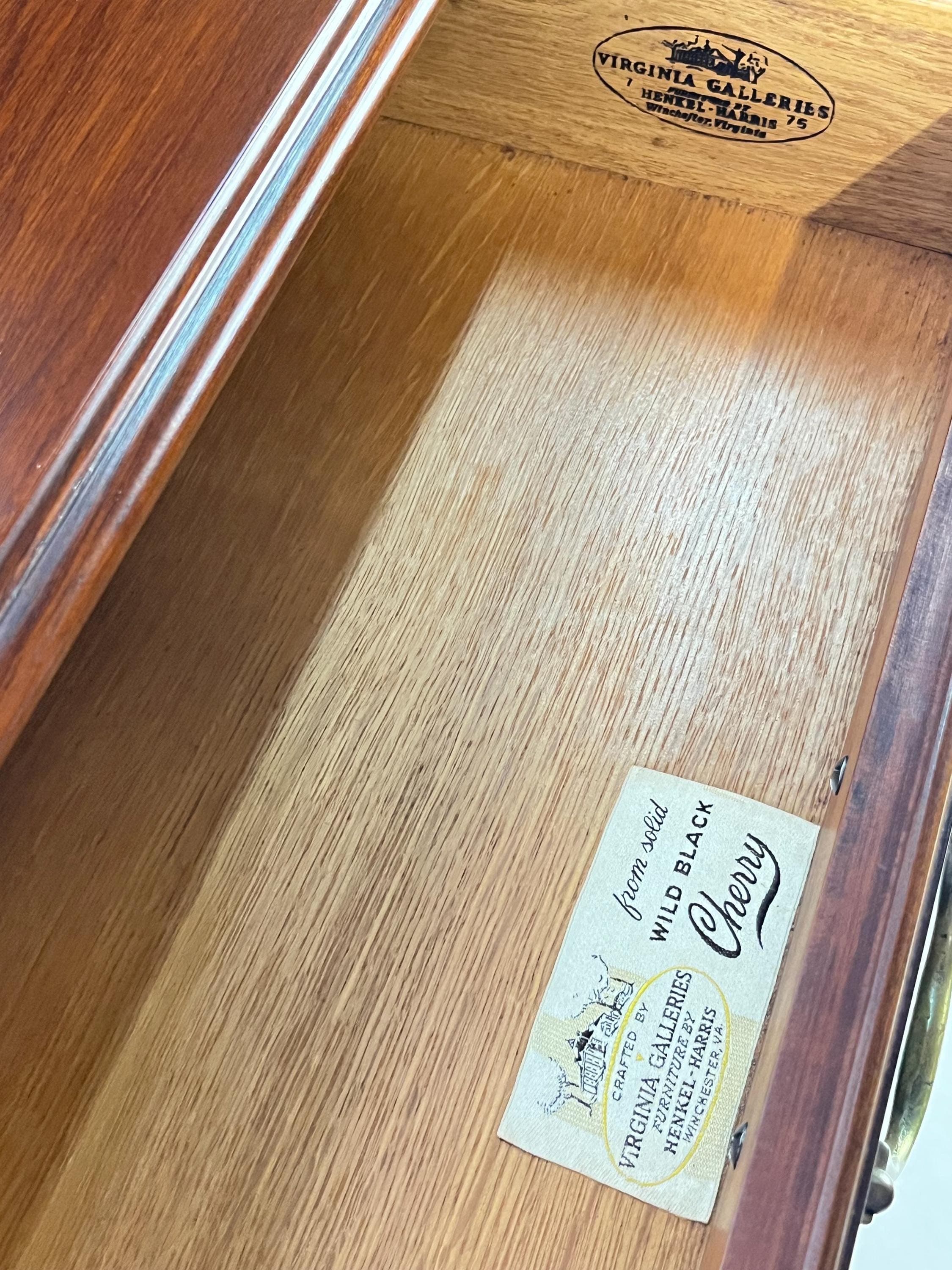 Henkel Harris Virginia Galleries Solid Wild Black Cherry Triple Dresser - Thumbnail 16