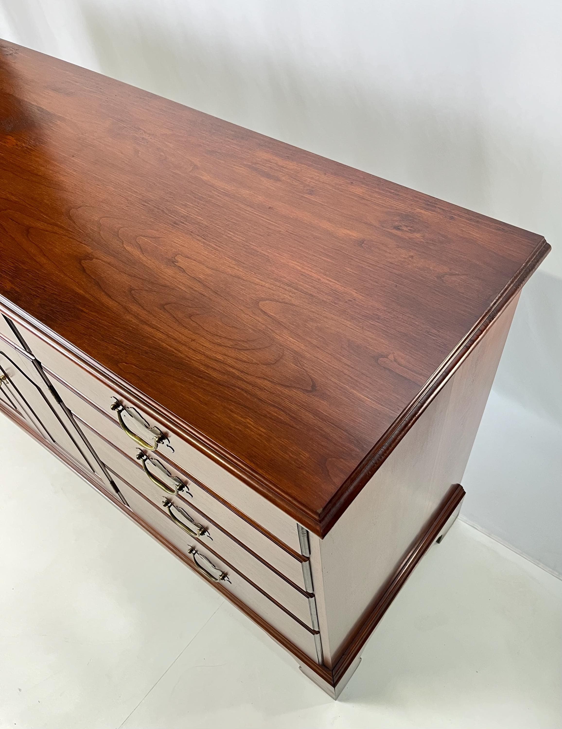 Henkel Harris Virginia Galleries Solid Wild Black Cherry Triple Dresser - Thumbnail 8