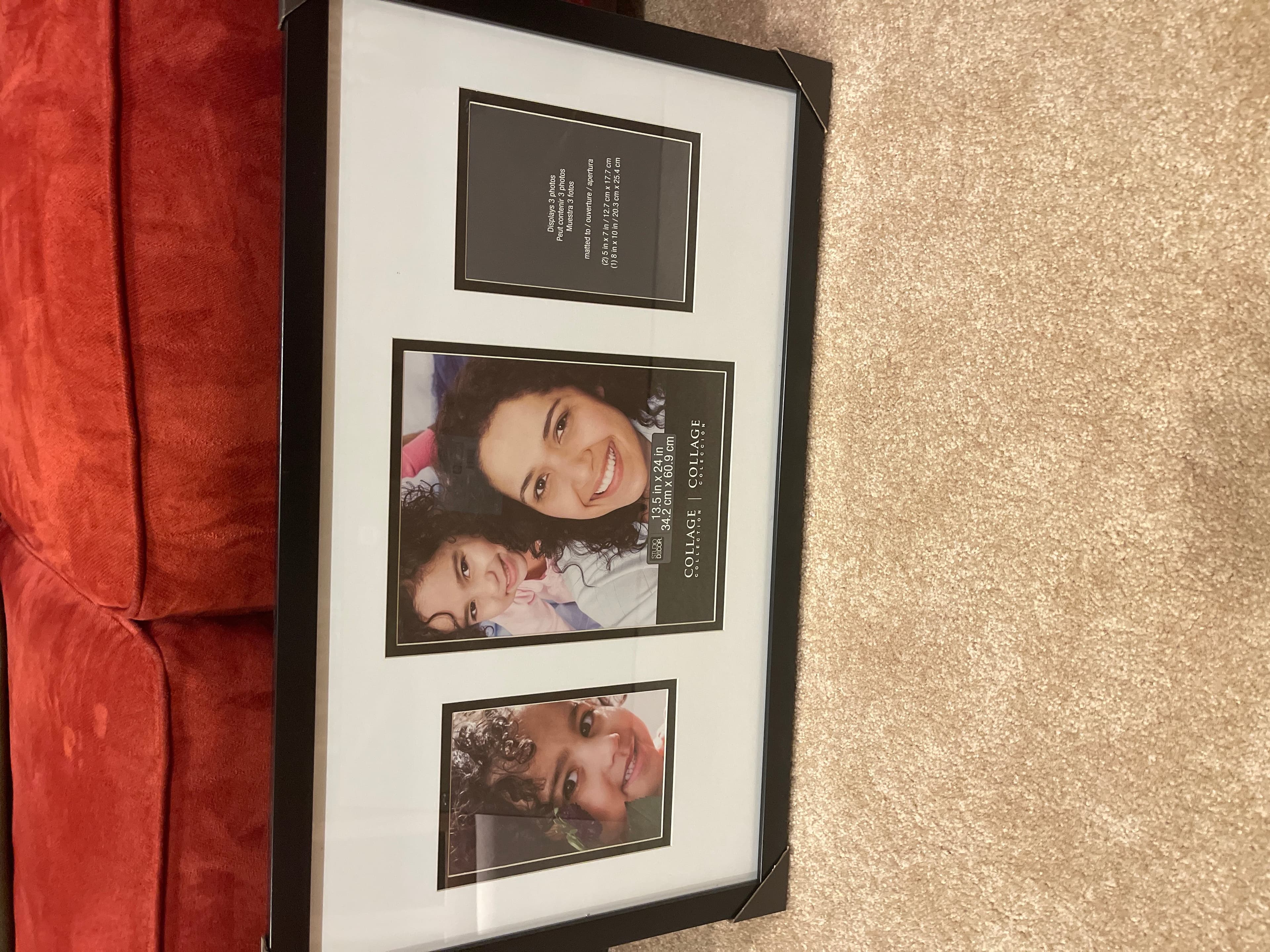Framed Photo Collage with Three Pictures - Image 1