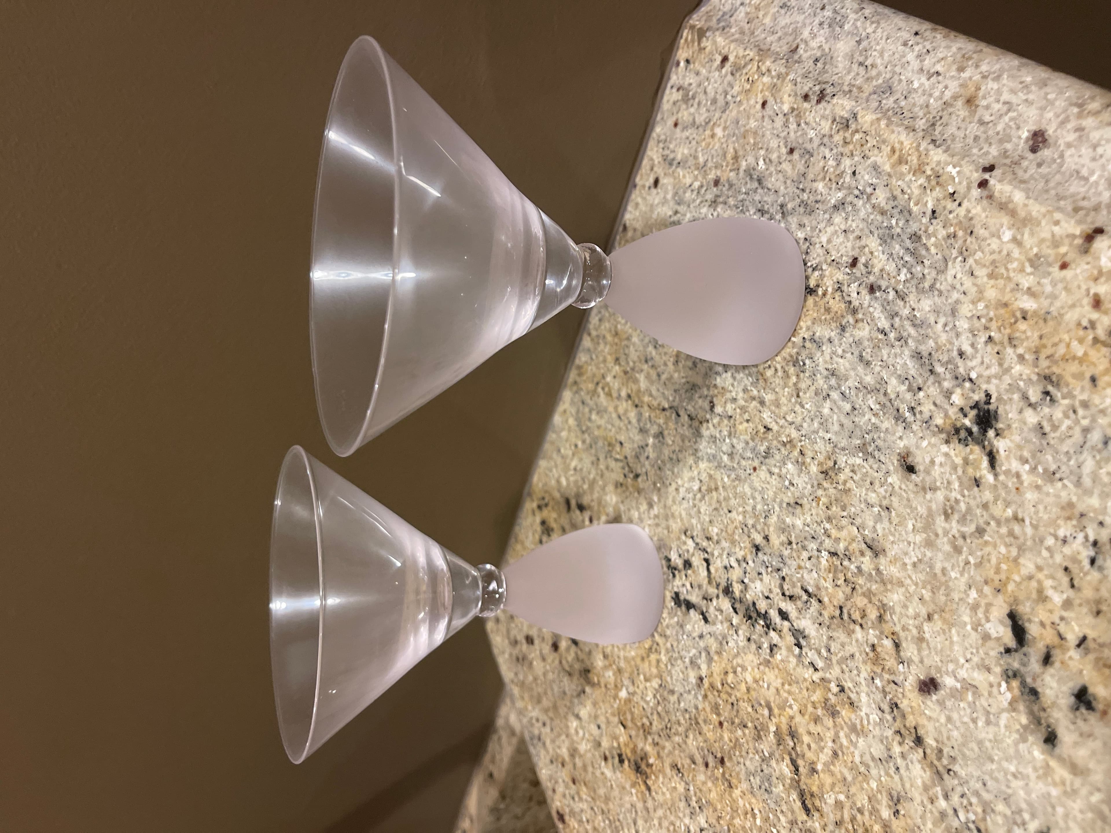 MCM Frosted Glass Martini Glasses - Set of 2 - Image 1